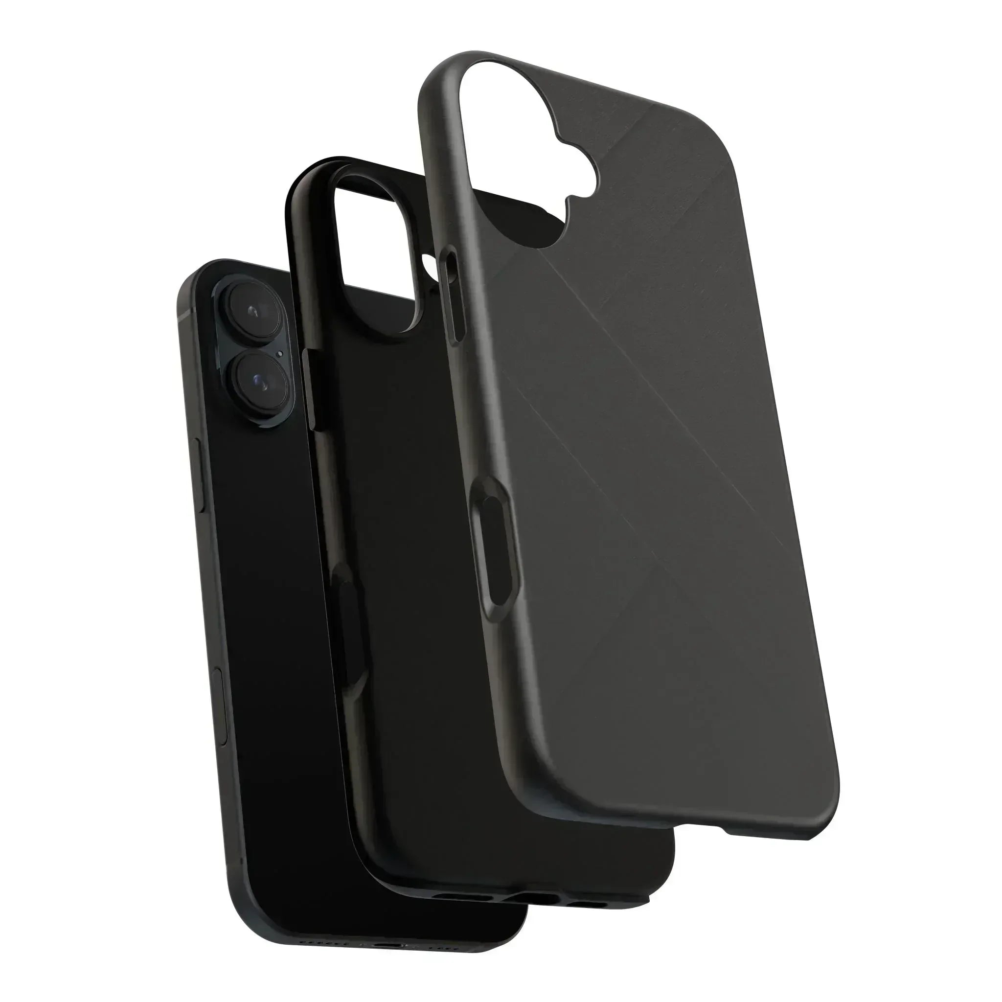 Matte Black Diagonal Line Phone Case for iPhone 8-16 and Galaxy S10-S25 - KARARMDESIGN