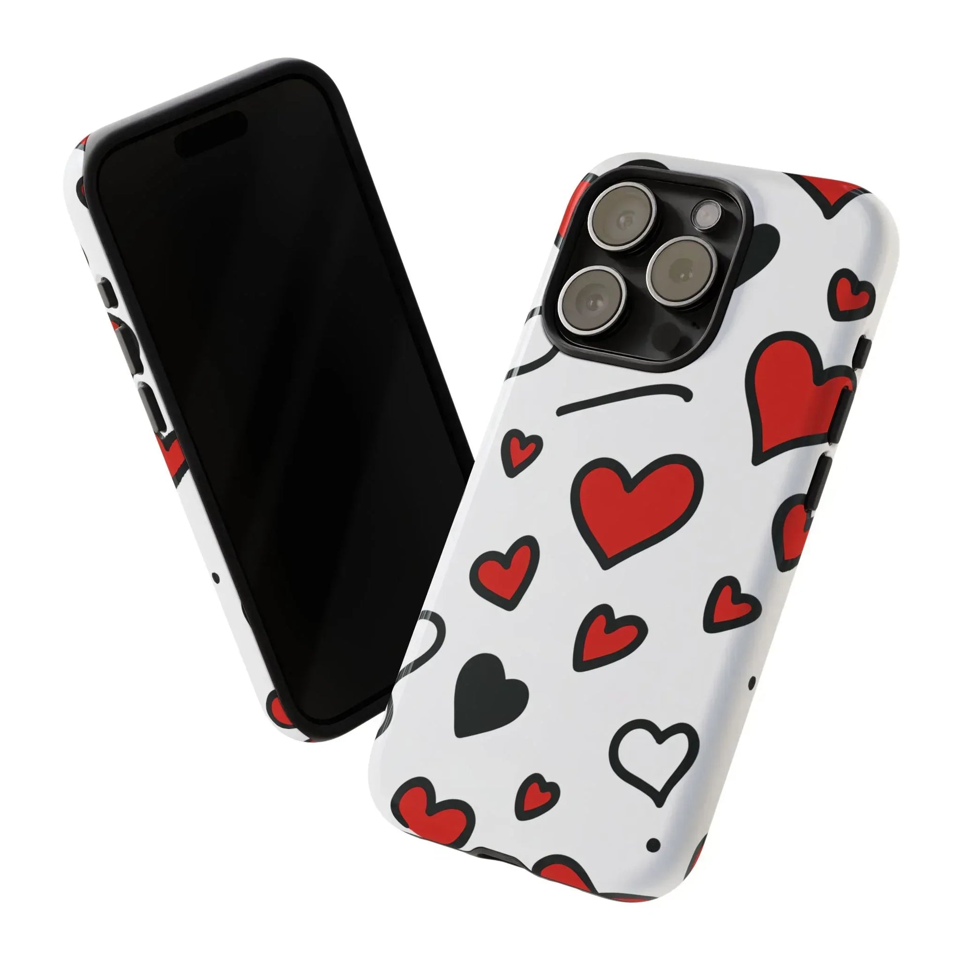 Scattered Hearts Phone Case for iPhone 11-17 and Galaxy S10-S25 - KARARMDESIGN