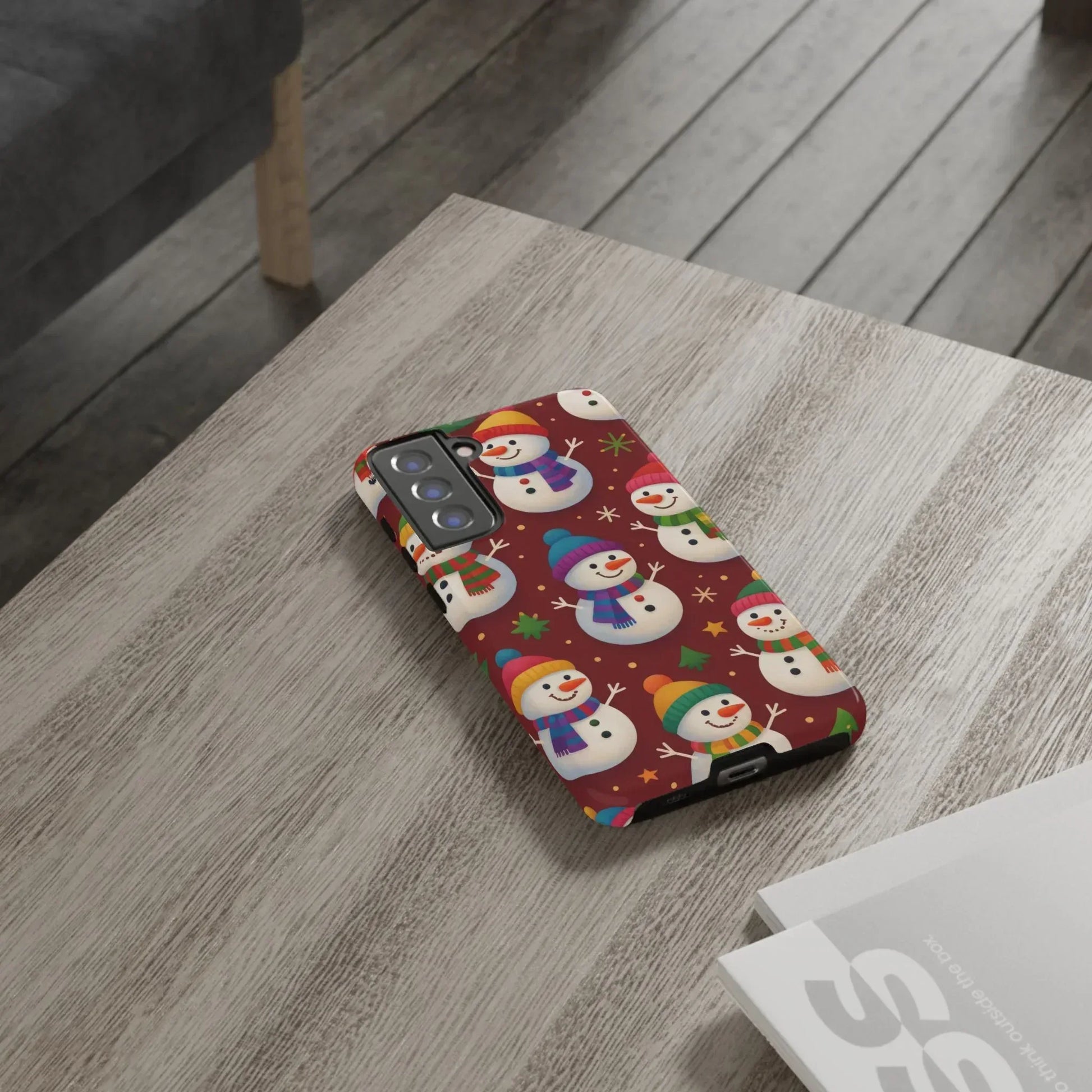 Festive Snowmen Parade Phone Case for iPhone 11–17 and Galaxy S10–S25 - KARARMDESIGN