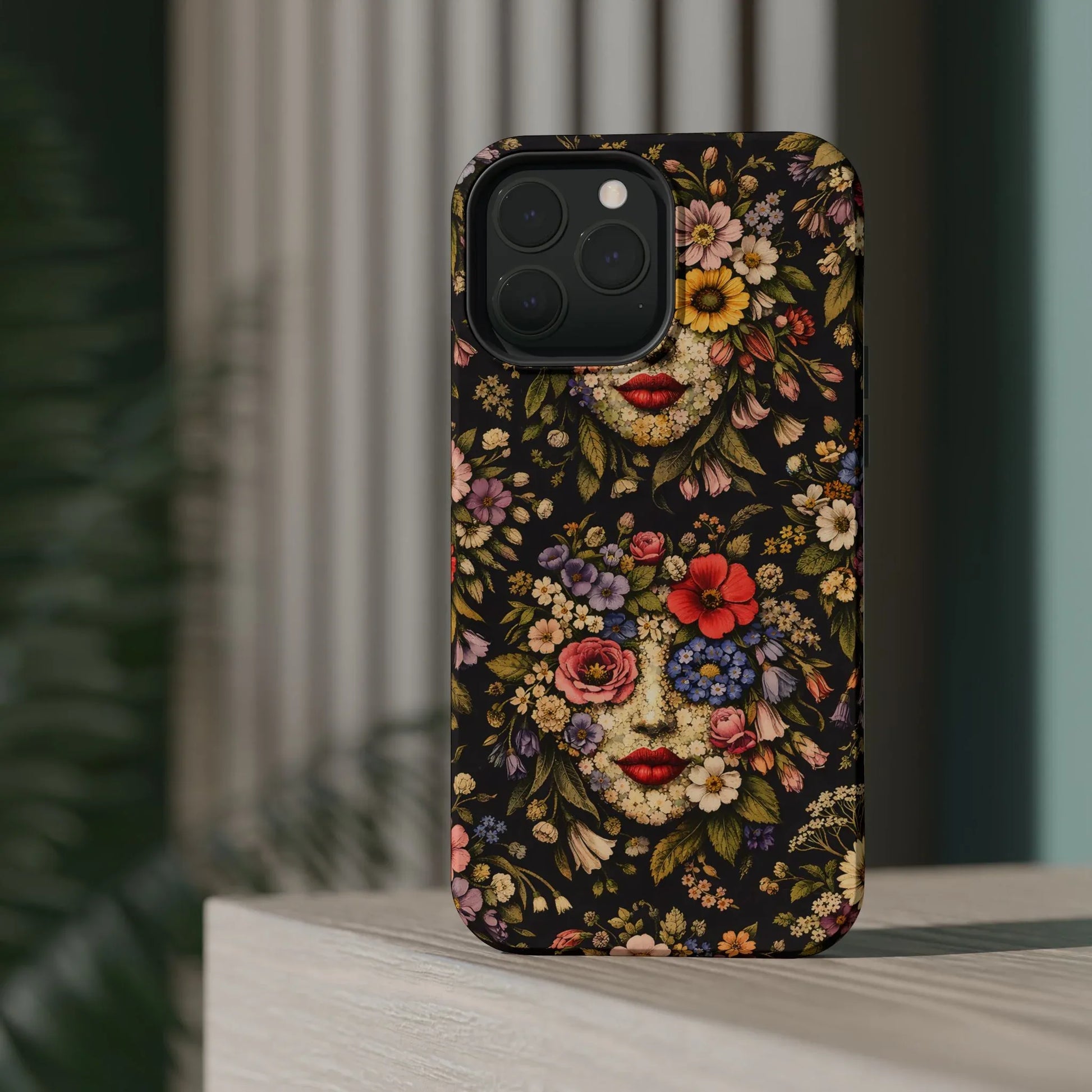 Vintage Flower Face Phone Case for iPhone 13-17 - KARARMDESIGN