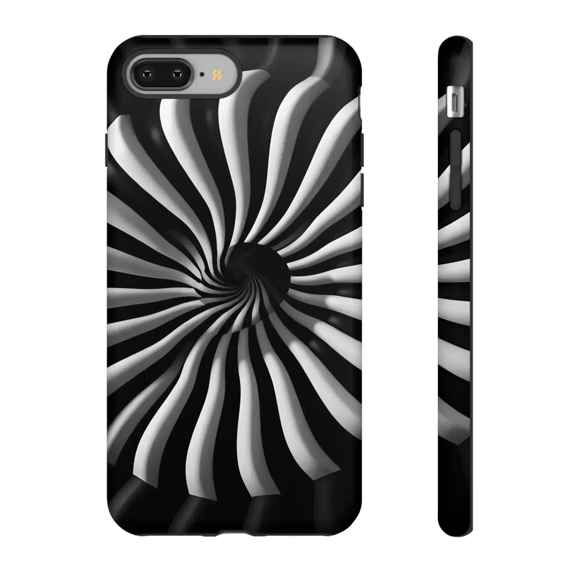 Hypnotic Black and White Spiral Phone Case for iPhone & Galaxy - KARARMDESIGN