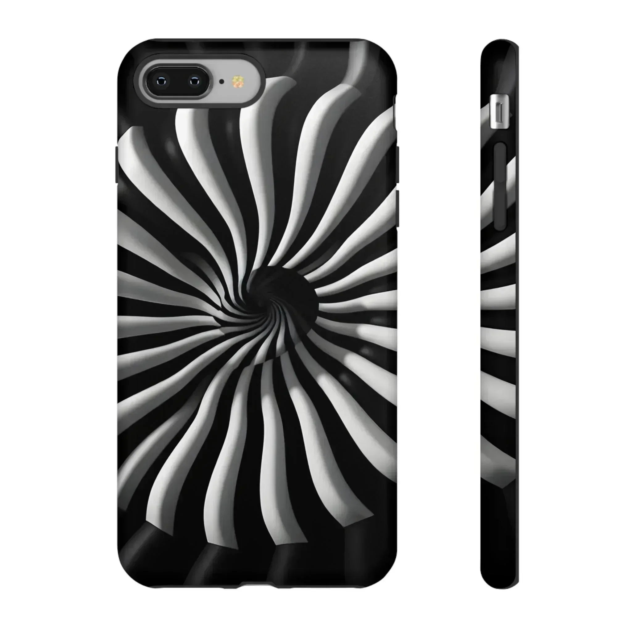 Hypnotic Black and White Spiral Phone Case for iPhone & Galaxy - KARARMDESIGN