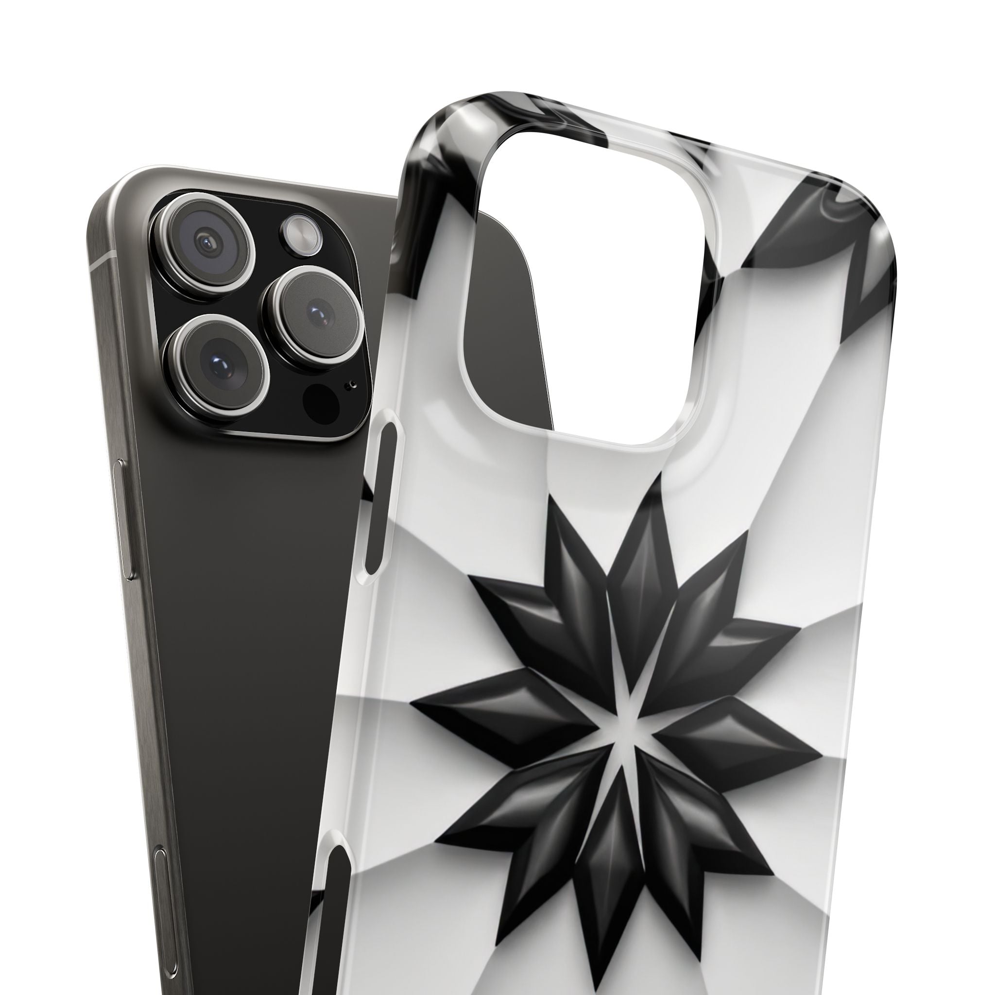 Black & White Geometric Snap Case for iPhone & Samsung Galaxy