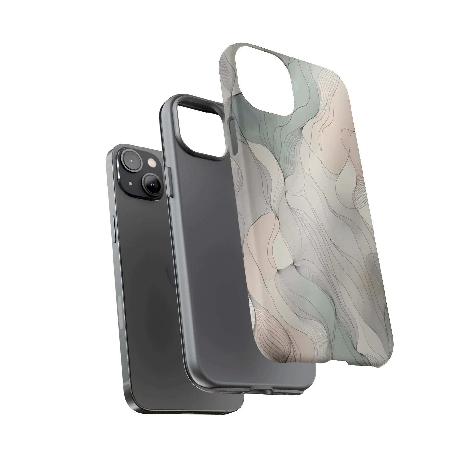 Pastel Wave Phone Case – Minimalist Design for iPhone & Pixel - KARARMDESIGN