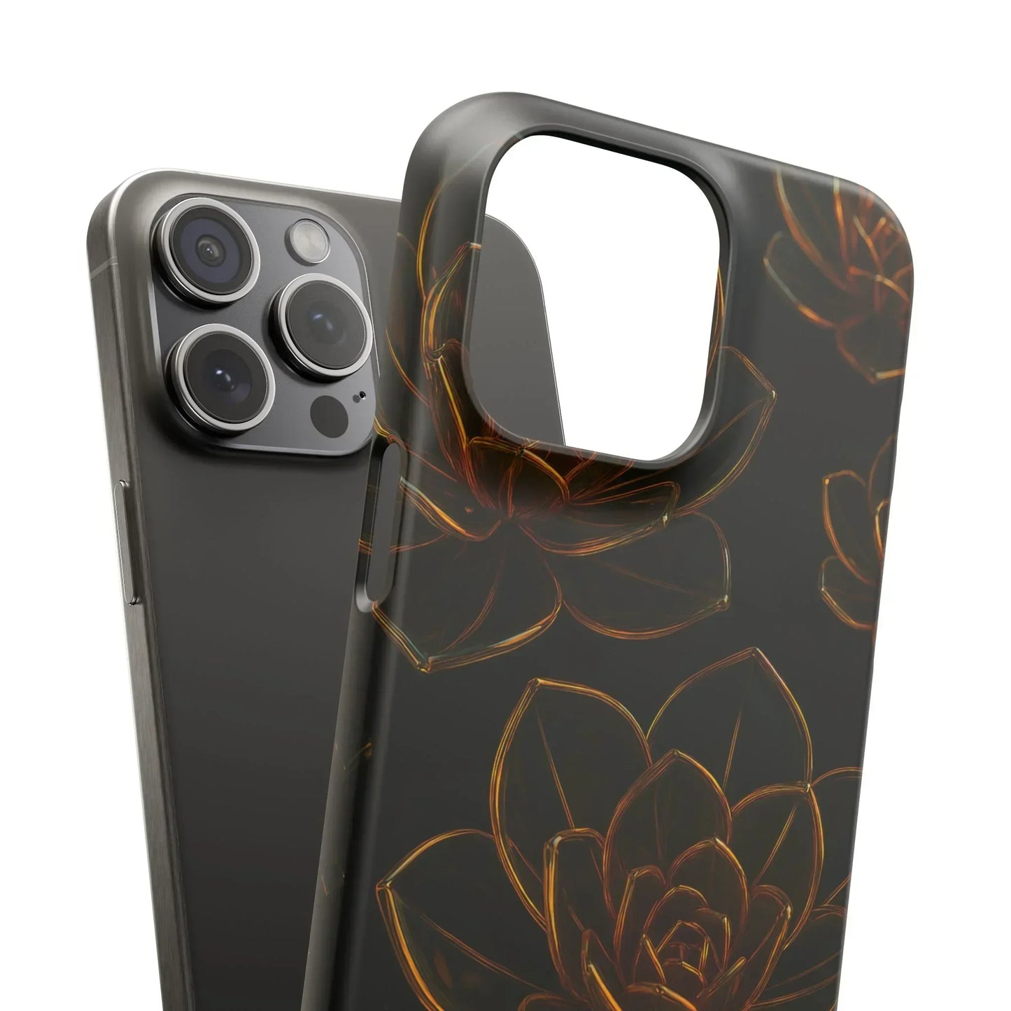 Glass Flower Phone Case for iPhone 7-16 and Galaxy S10-S24 Models