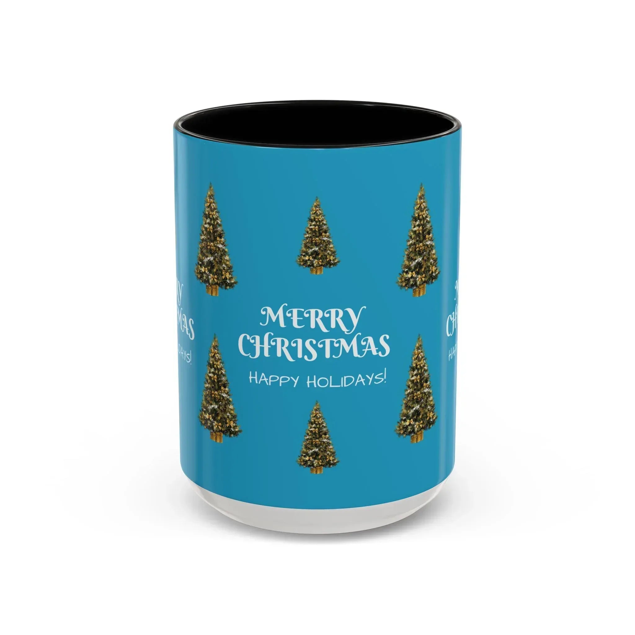 Merry Christmas and Happy Holidays Mug - Accent Coffee Mug (11, 15oz) - KARARMDESIGN