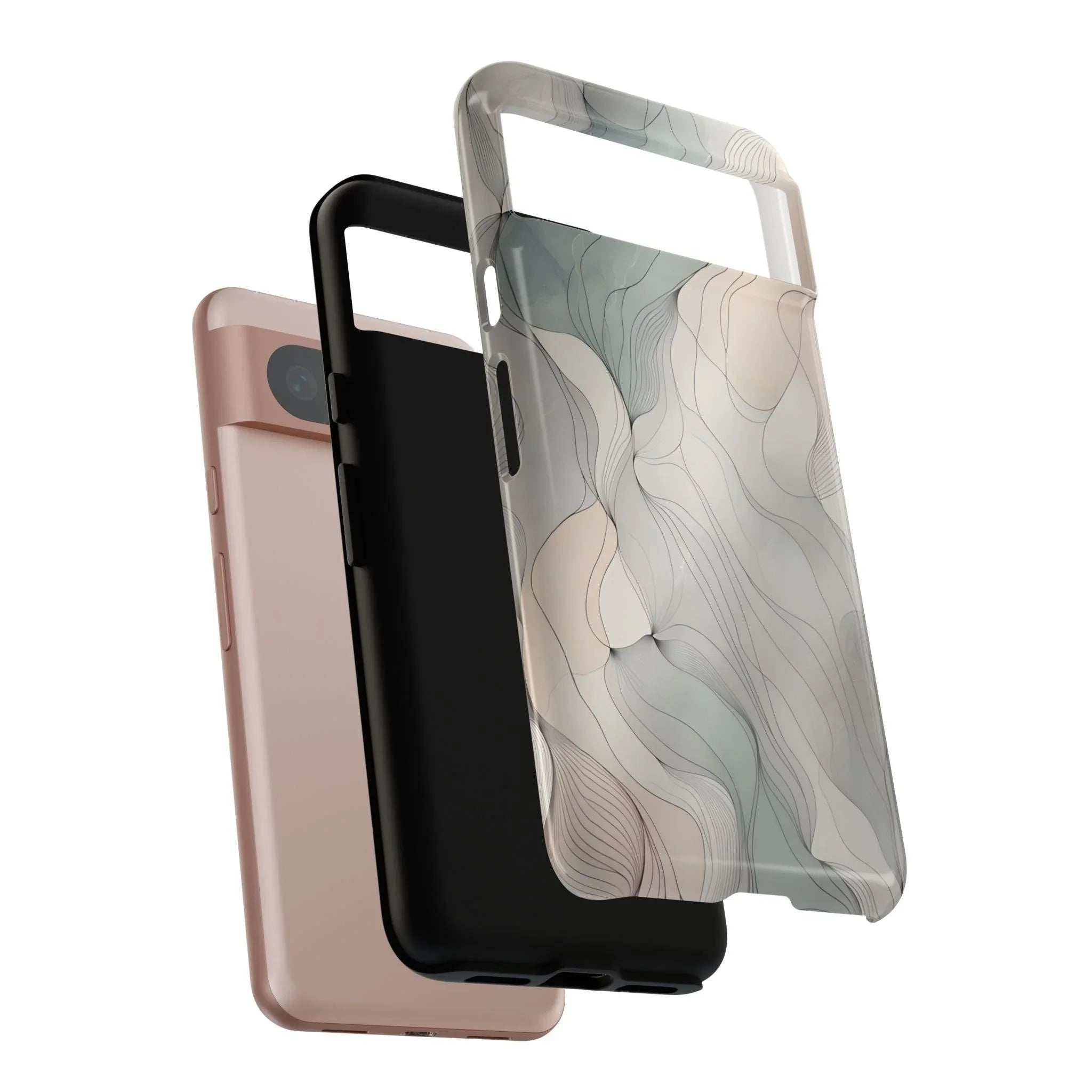 Pastel Wave Phone Case – Minimalist Design for iPhone & Pixel - KARARMDESIGN