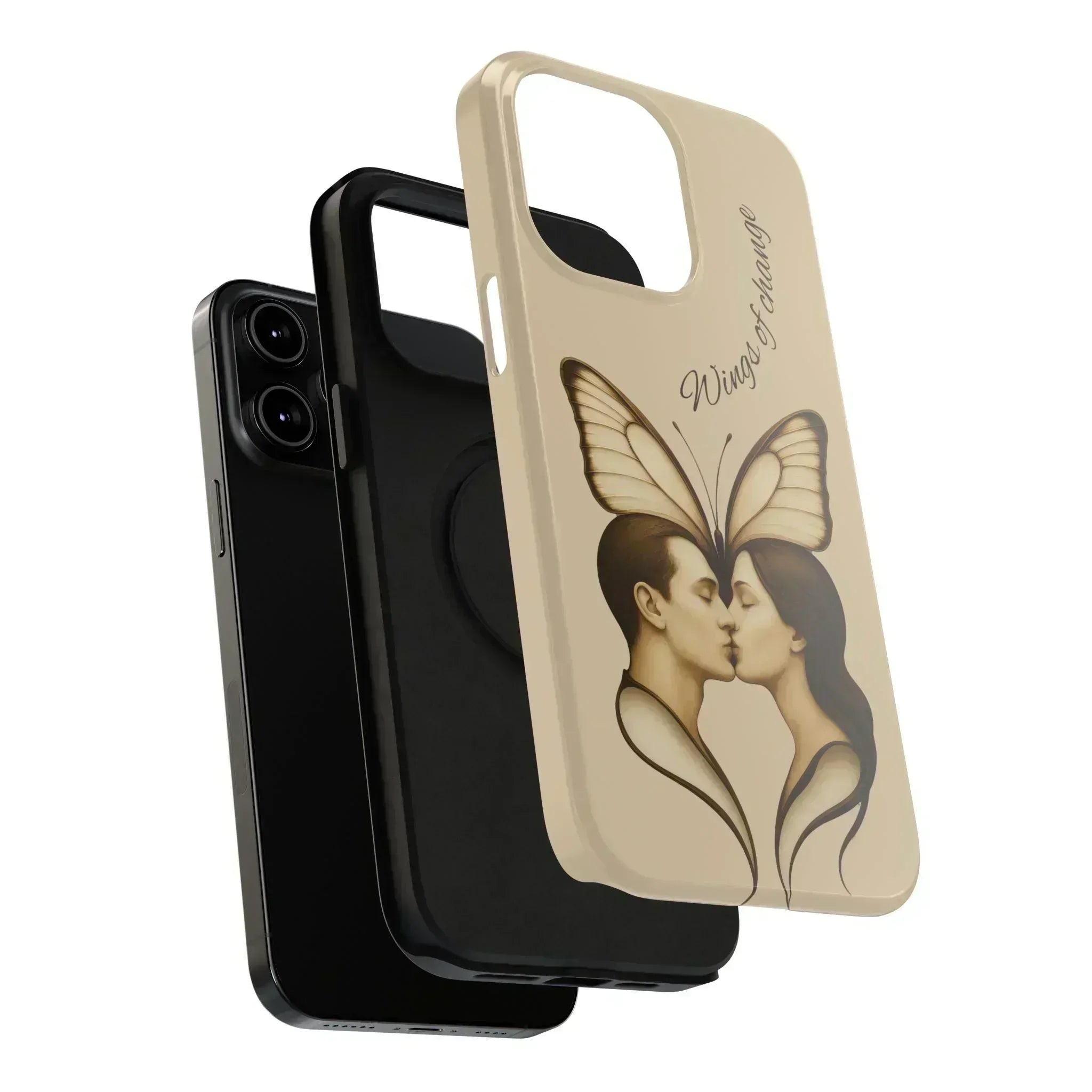 Romantic Butterfly Couple Phone Case for iPhone 12-16 and Galaxy S21-S22 - KARARMDESIGN