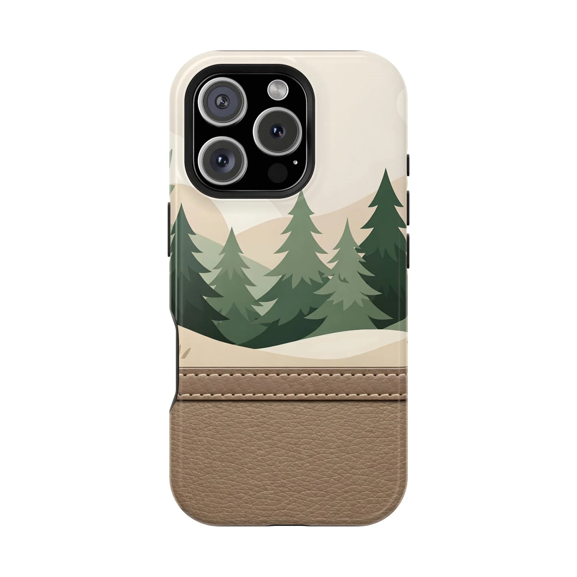 Forest Leather Phone Case for iPhone 11-17 and Galaxy S21-S25 - KARARMDESIGN