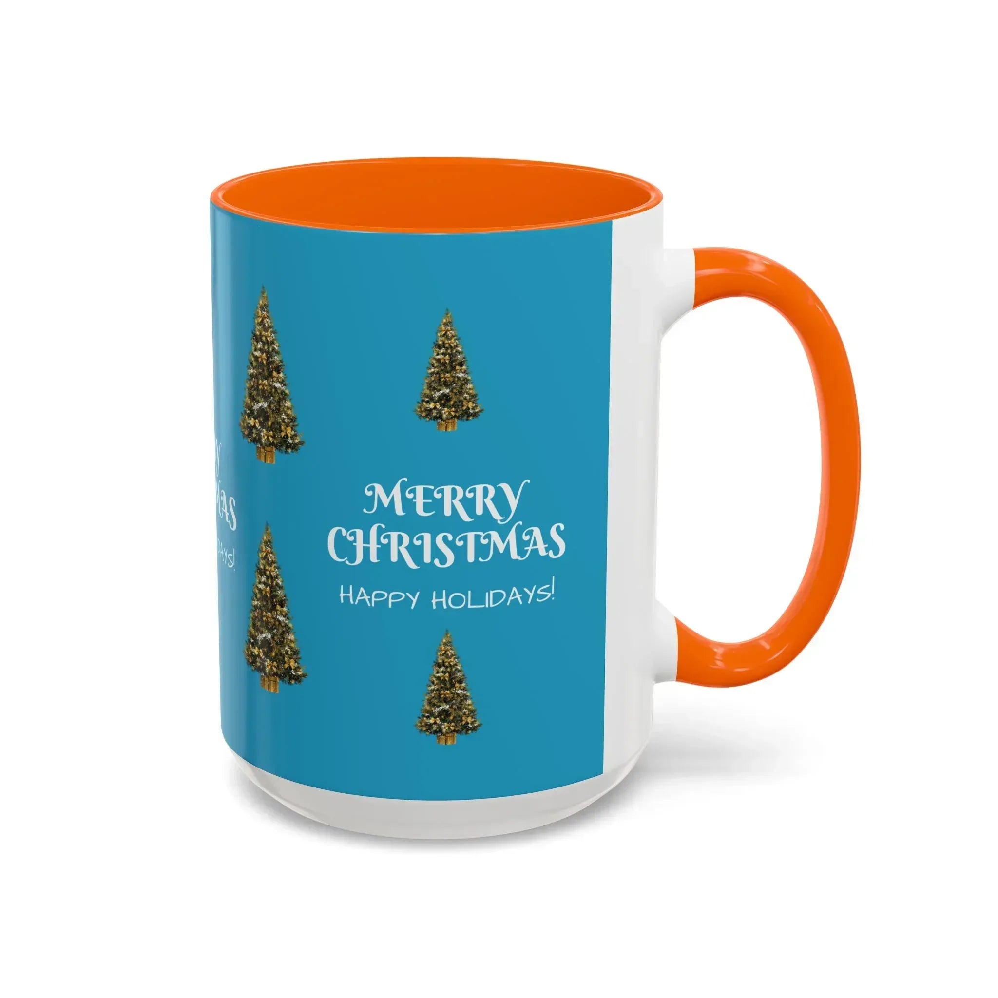 Merry Christmas and Happy Holidays Mug - Accent Coffee Mug (11, 15oz) - KARARMDESIGN