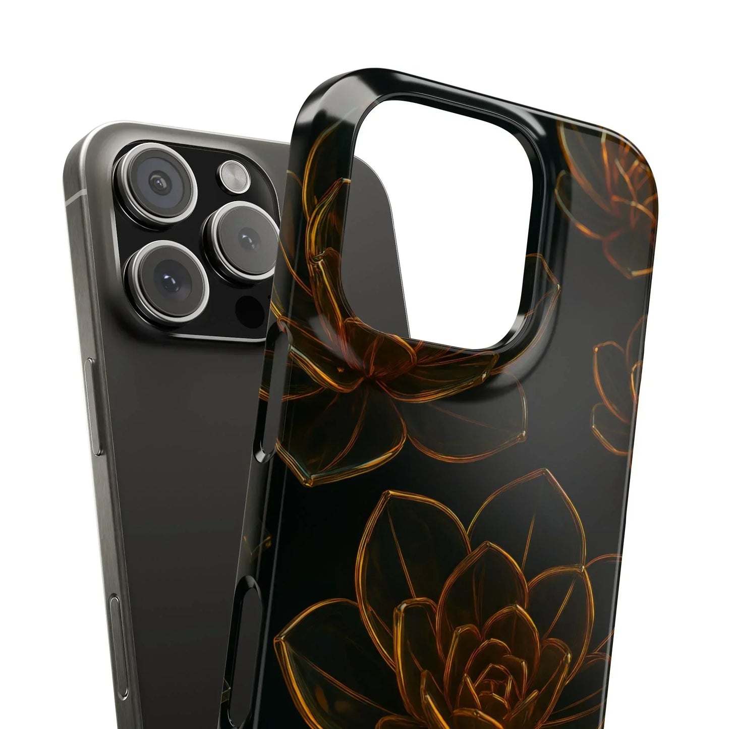 Glass Flower Phone Case for iPhone 7-16 and Galaxy S10-S24 Models