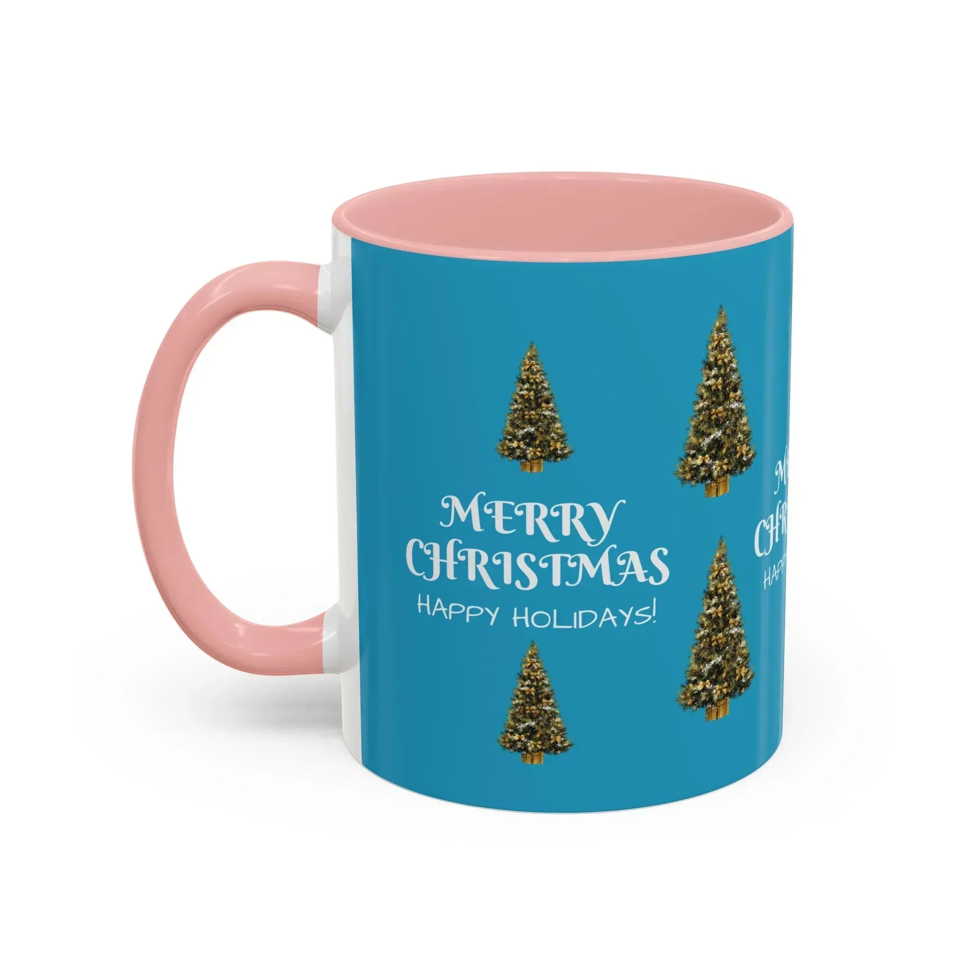 Merry Christmas and Happy Holidays Mug - Accent Coffee Mug (11, 15oz) - KARARMDESIGN