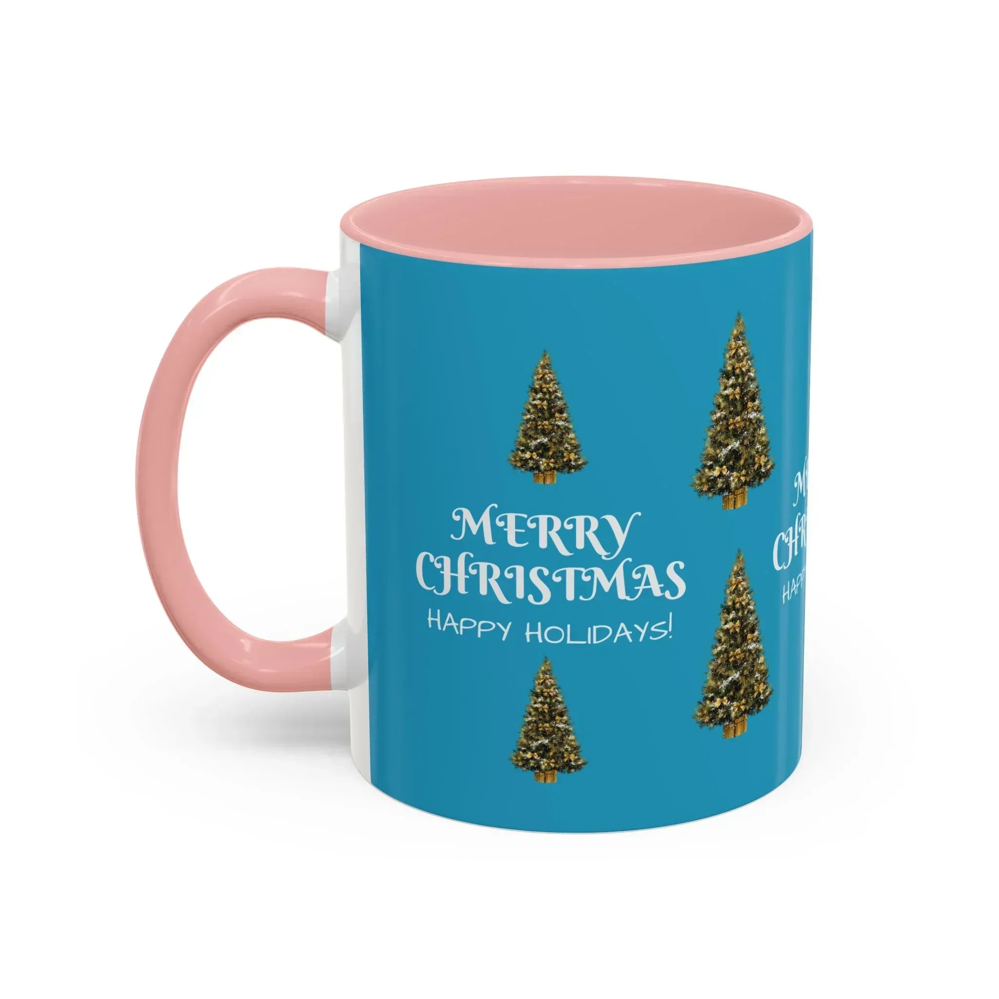 Merry Christmas and Happy Holidays Mug - Accent Coffee Mug (11, 15oz) - KARARMDESIGN