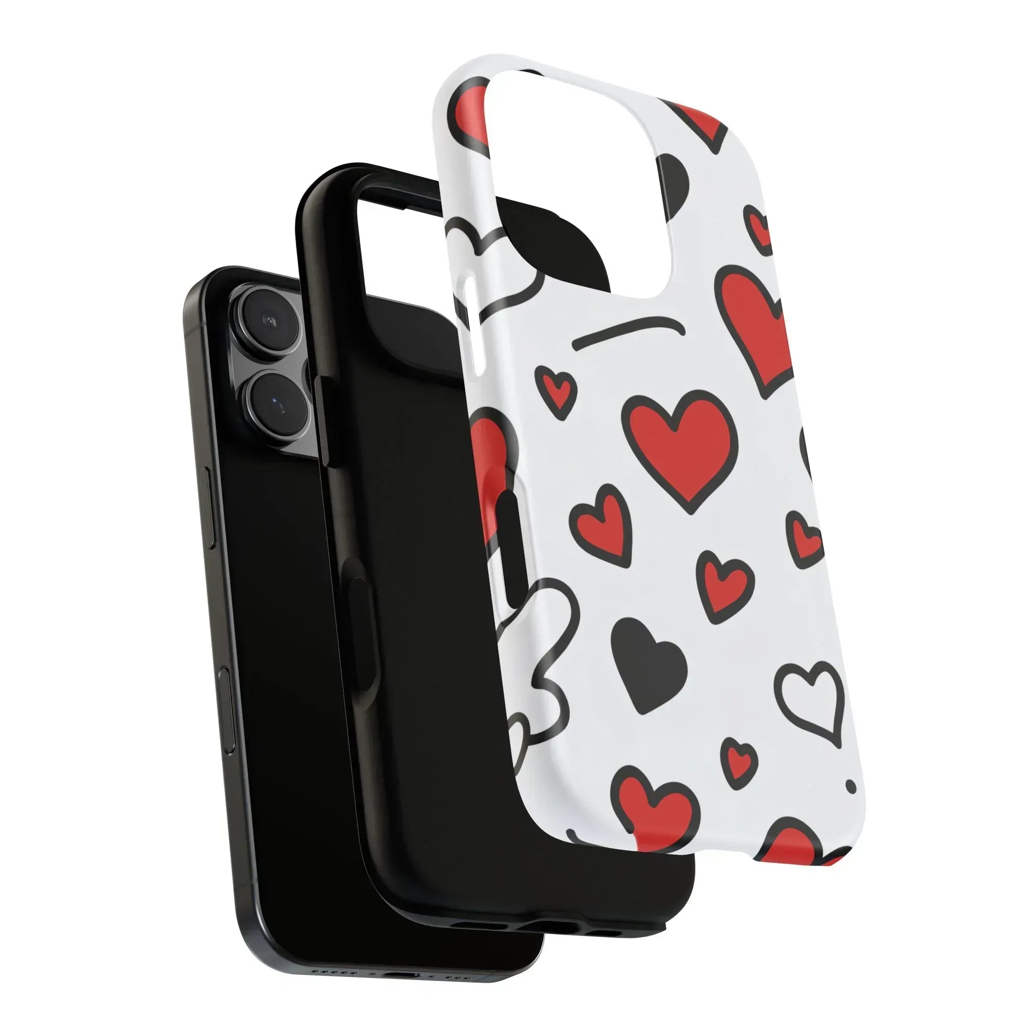 Scattered Hearts Phone Case for iPhone 11-17 and Galaxy S10-S25 - KARARMDESIGN