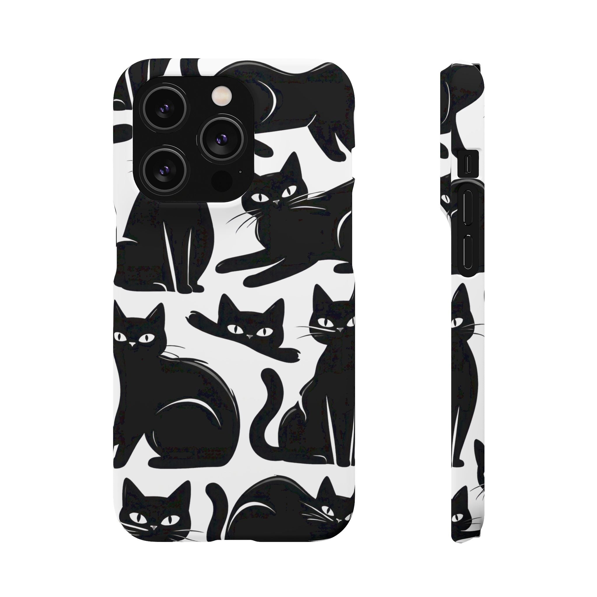 Black Cats Phone Case for iPhone 11-17 and Galaxy S20-S26