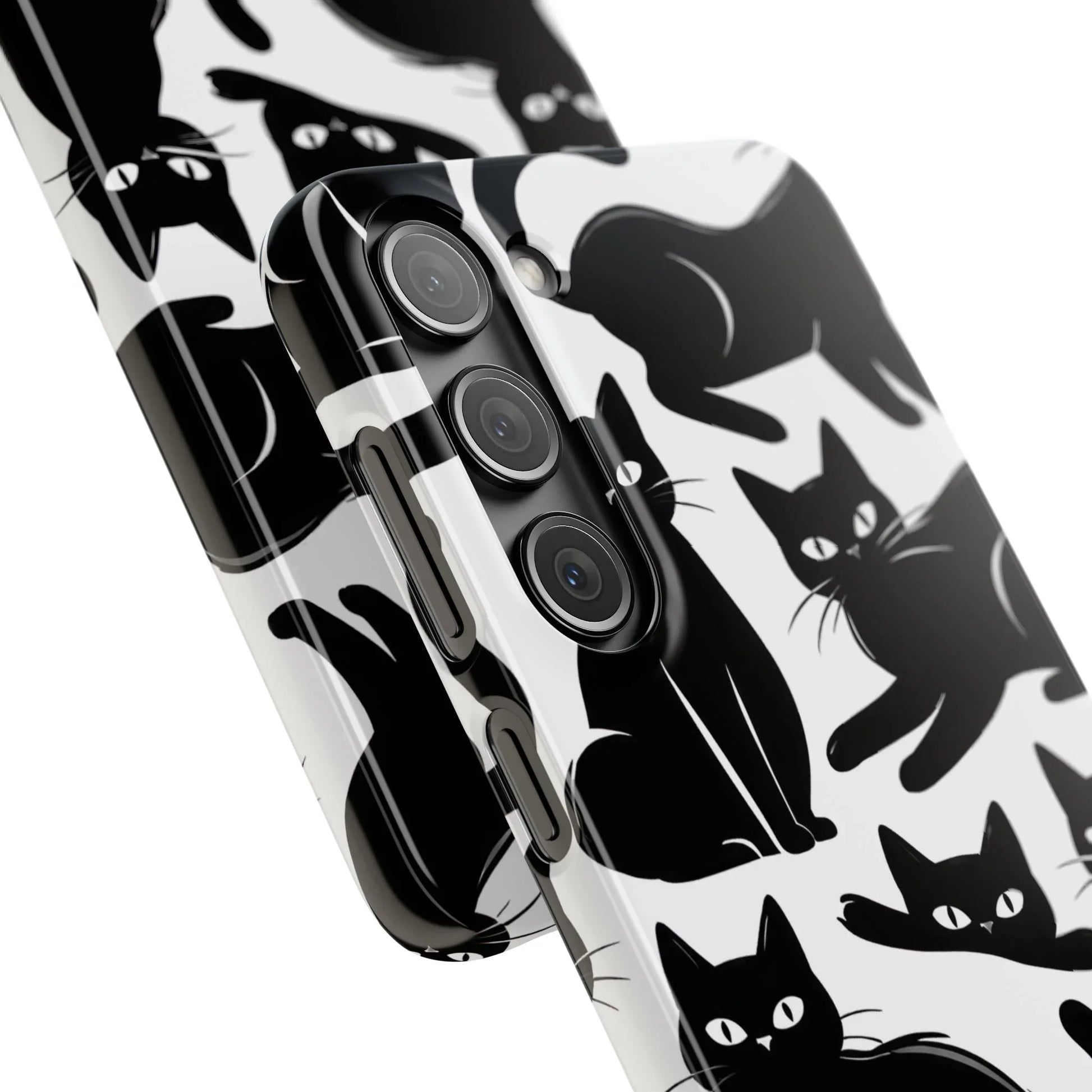 Black Cats Phone Case for iPhone 11-17 and Galaxy S20-S25 - KARARMDESIGN