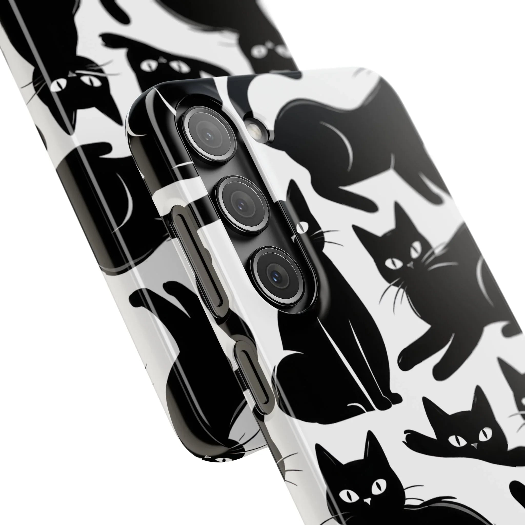 Black Cats Phone Case for iPhone 11-17 and Galaxy S20-S25 - KARARMDESIGN