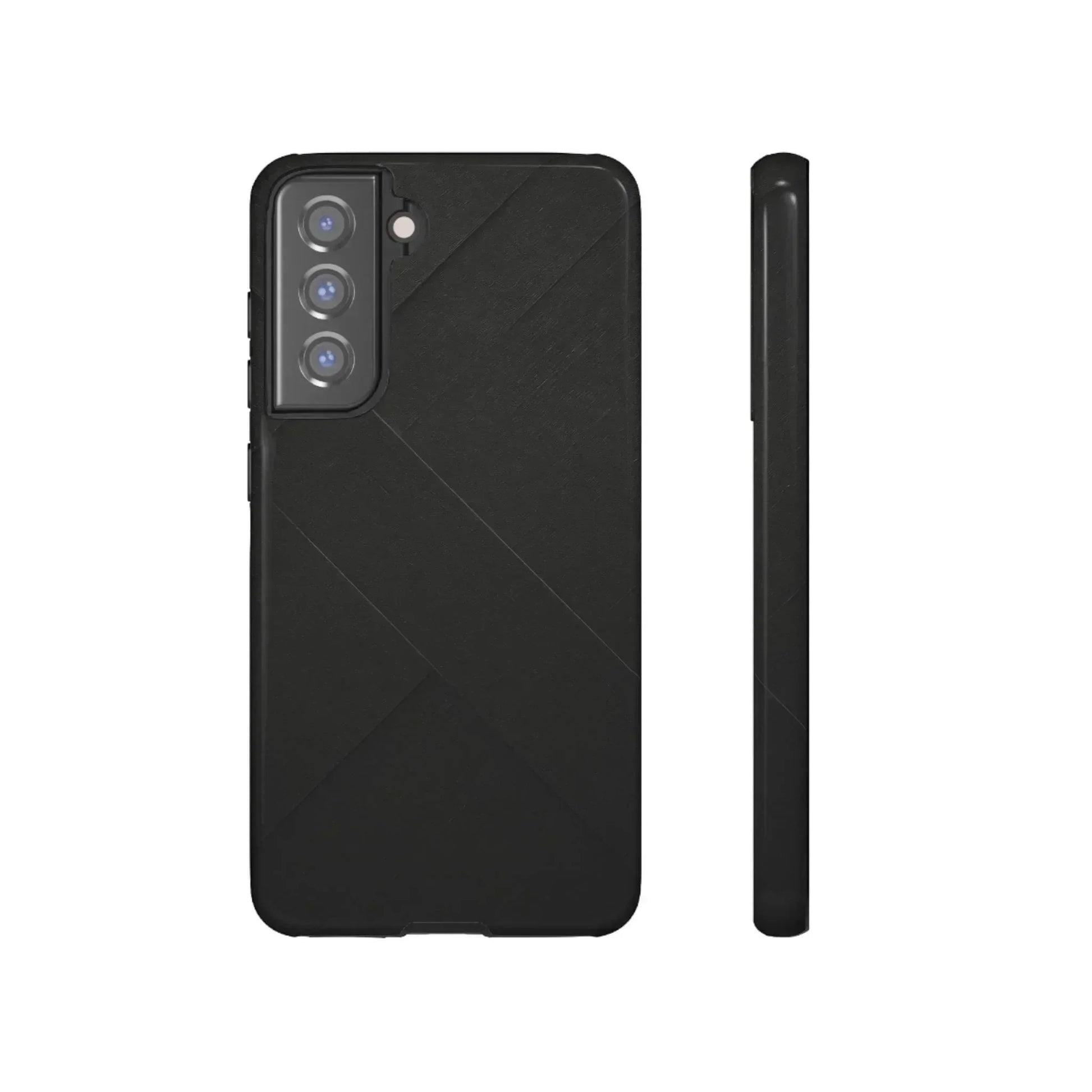 Matte Black Diagonal Line Phone Case for iPhone 8-16 and Galaxy S10-S25 - KARARMDESIGN