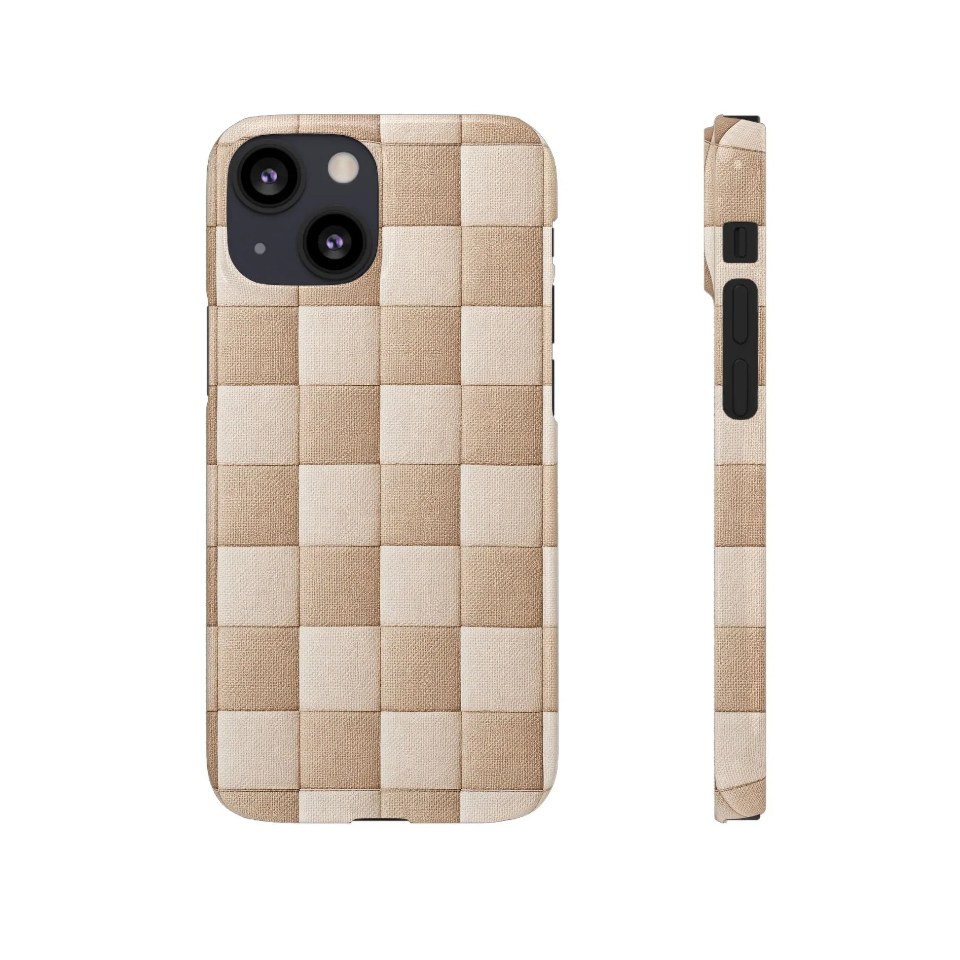 Beige Woven Phone Case for iPhone 11-17 and Galaxy S20-S25 - KARARMDESIGN