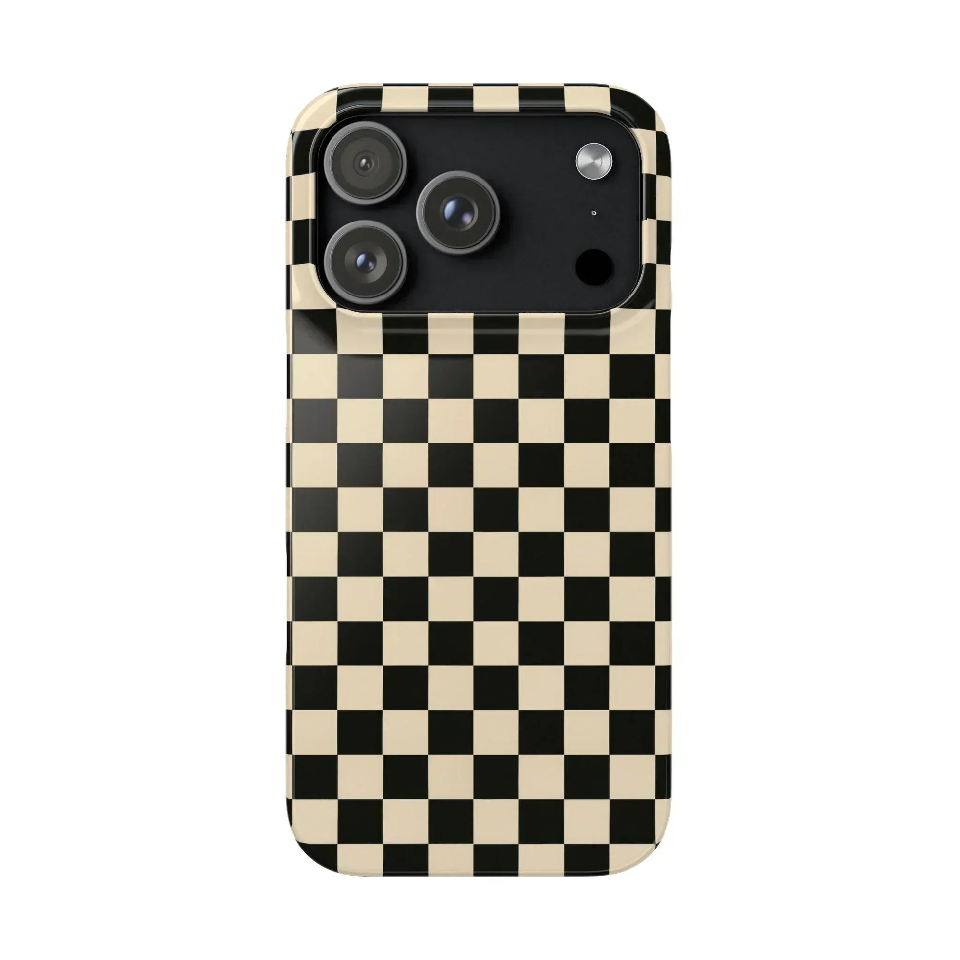 Stylish Matte Checker Phone Case for iPhone 11-17 and Galaxy S20-S25 - KARARMDESIGN