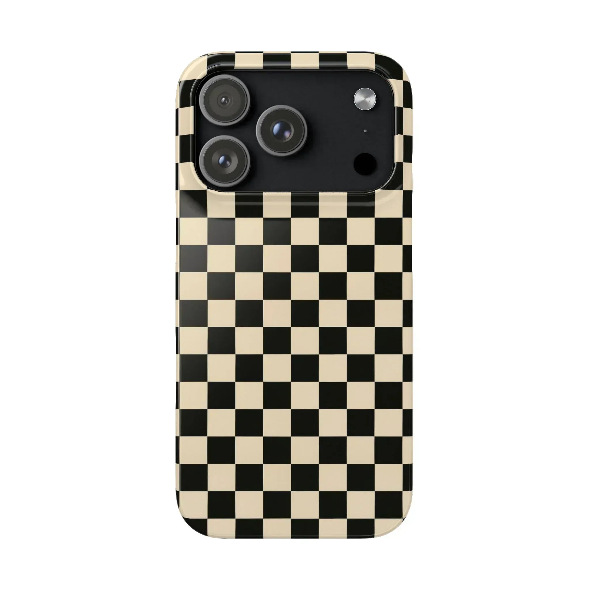 Stylish Matte Checker Phone Case for iPhone 11-17 and Galaxy S20-S25 - KARARMDESIGN