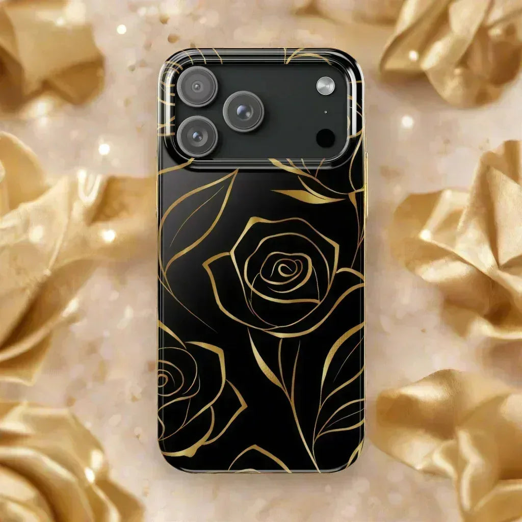 Golden Roses Phone Case for iPhone 15-17 - KARARMDESIGN
