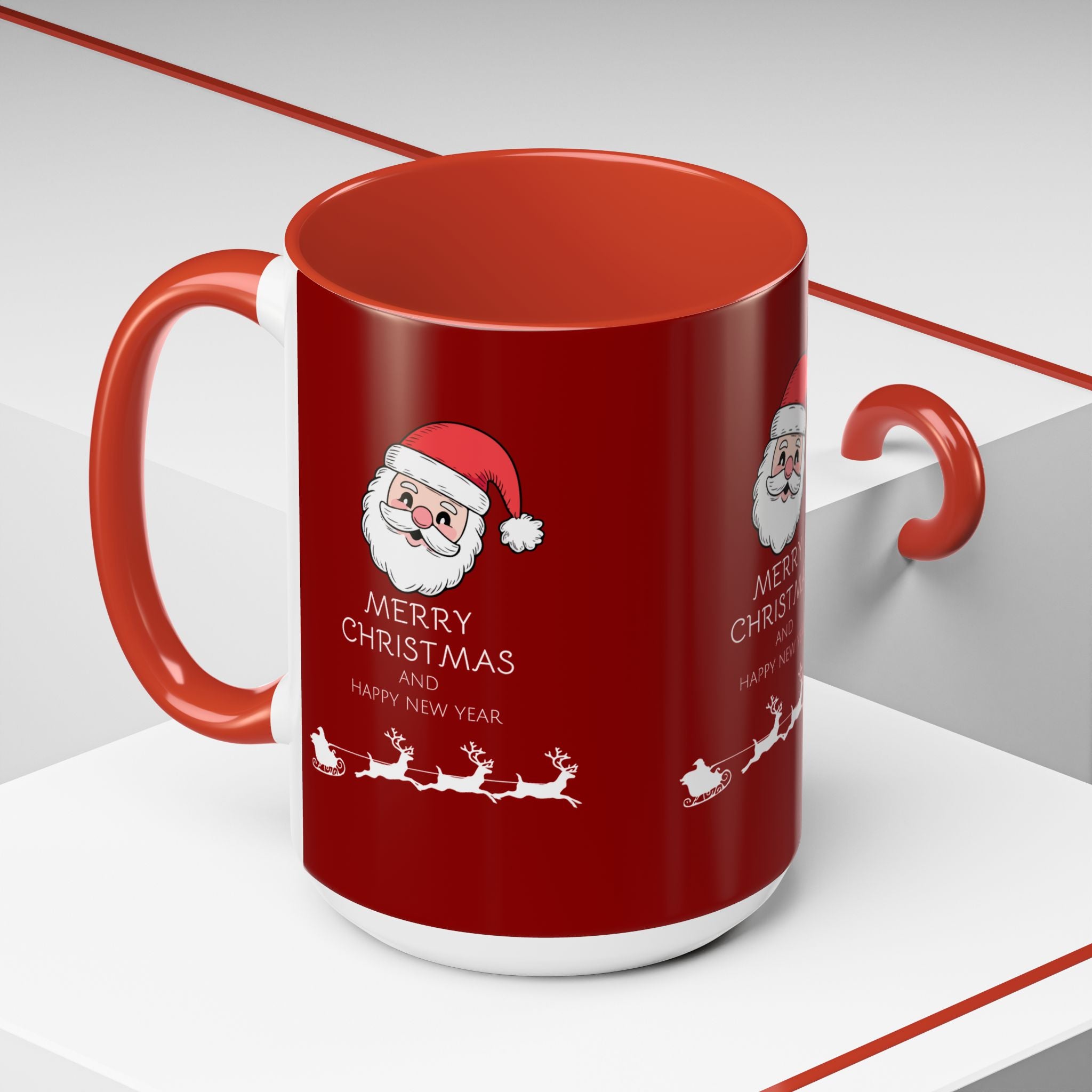 Season’s Smile – Christmas and New Year Accent Coffee Mug (11, 15oz)