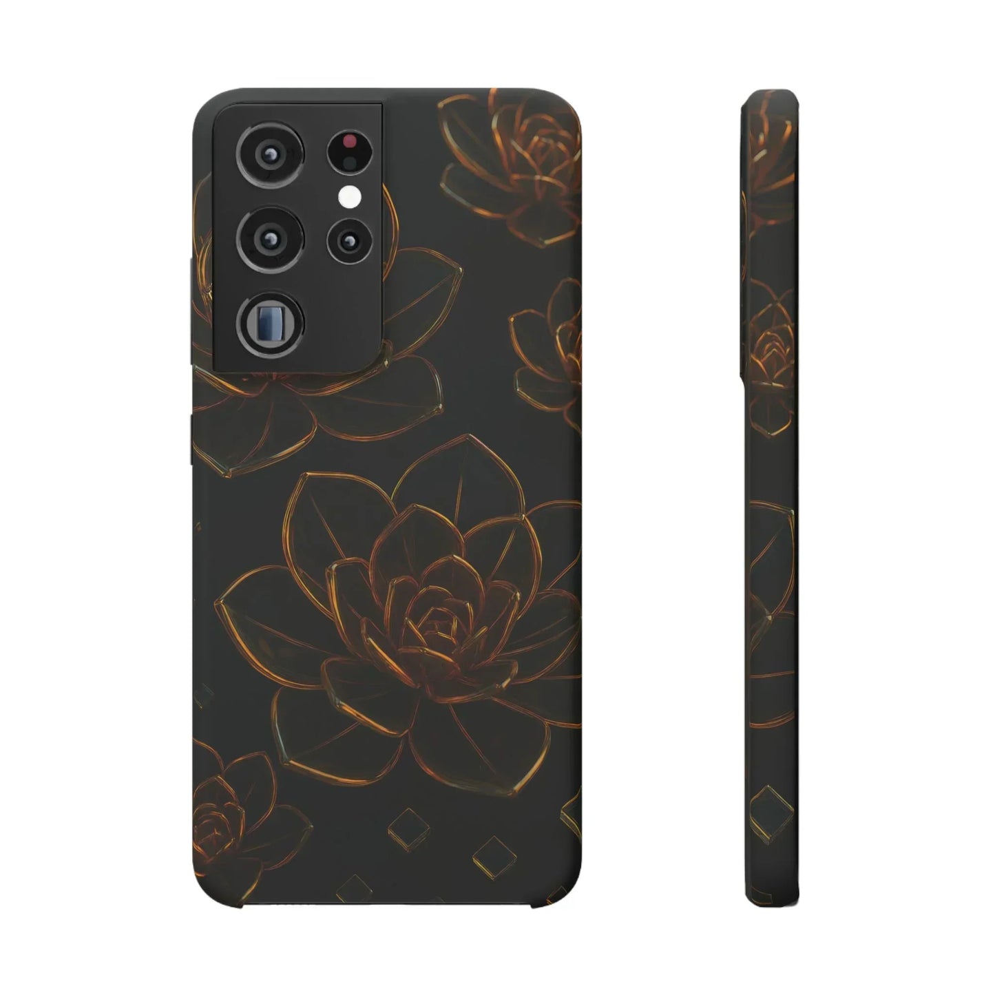 Glass Flower Phone Case for iPhone 7-16 and Galaxy S10-S24 Models