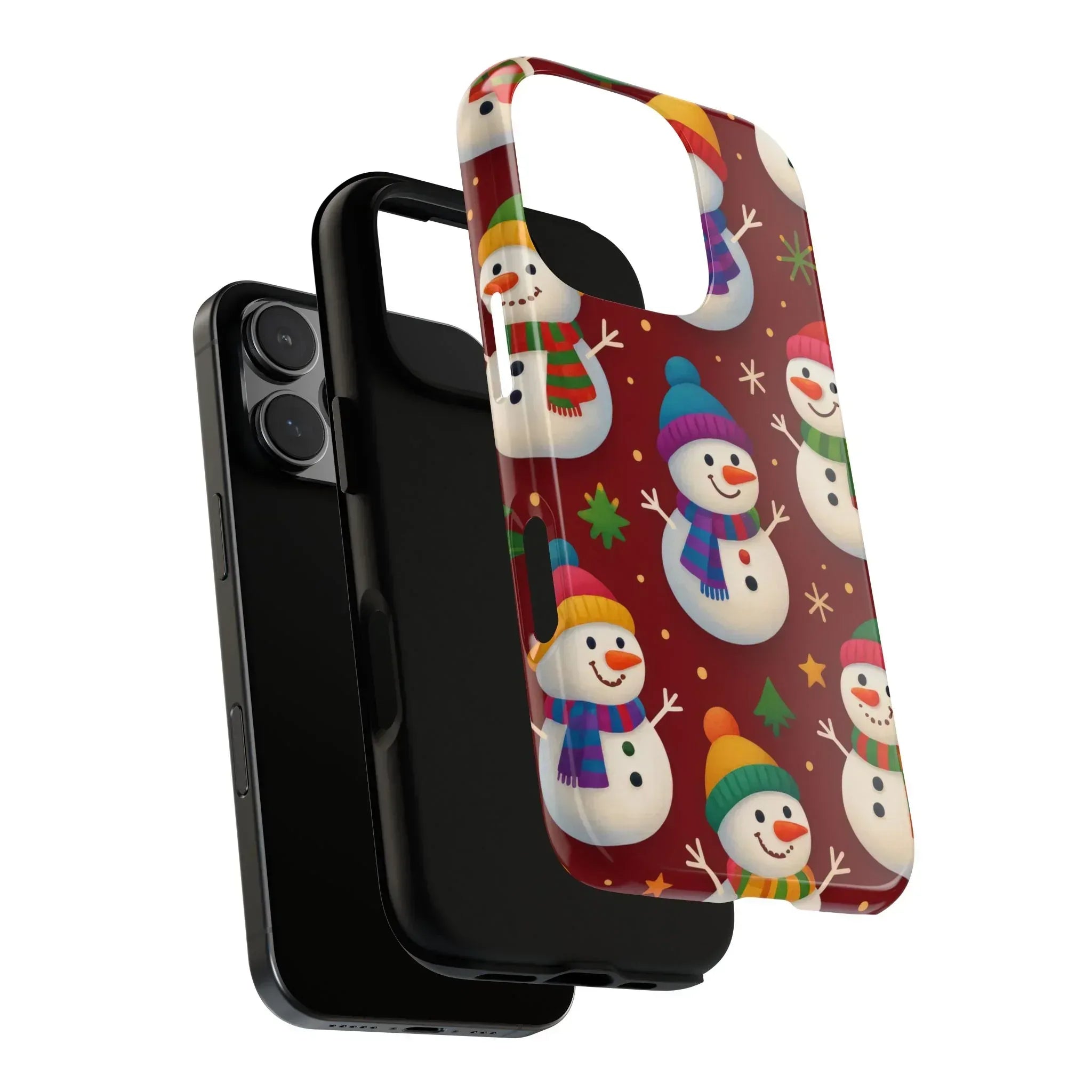 Festive Snowmen Parade Phone Case for iPhone 11–17 and Galaxy S10–S25 - KARARMDESIGN