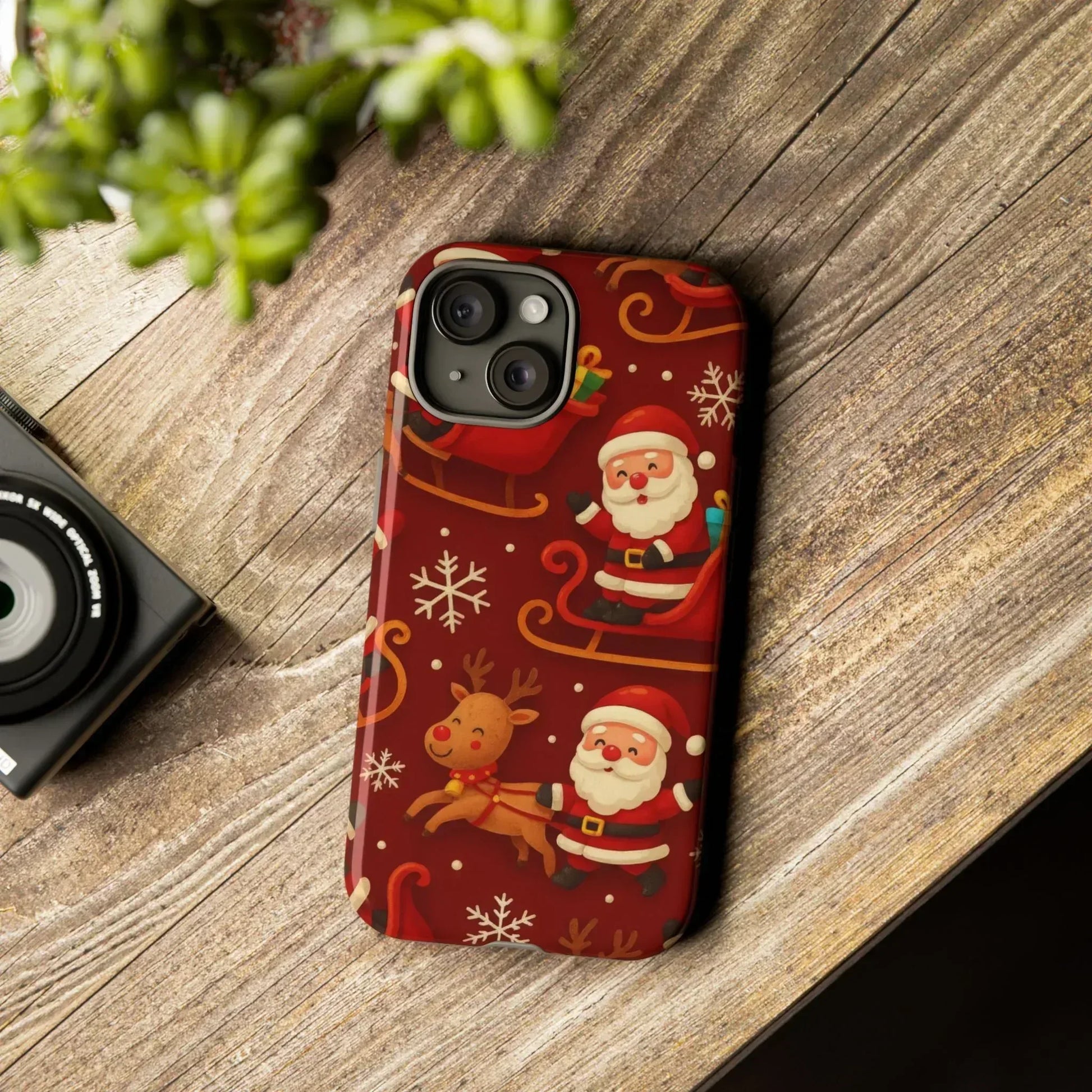 Santa Sleigh Ride Phone Case for iPhone 11-17 and Galaxy S10-S25 - KARARMDESIGN