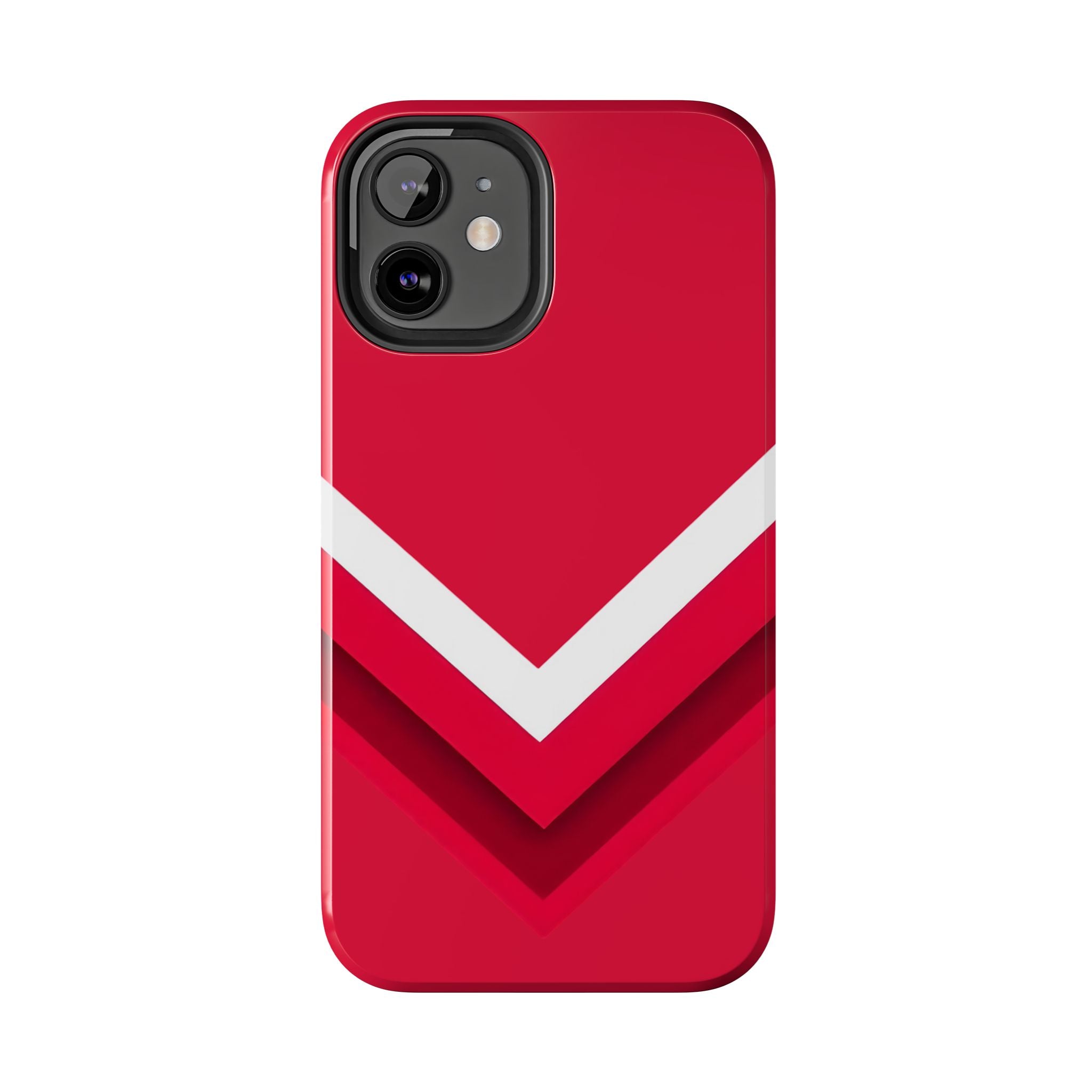 Red Chevron Armor Phone Case for iPhone 11–16 & Galaxy S21–S24