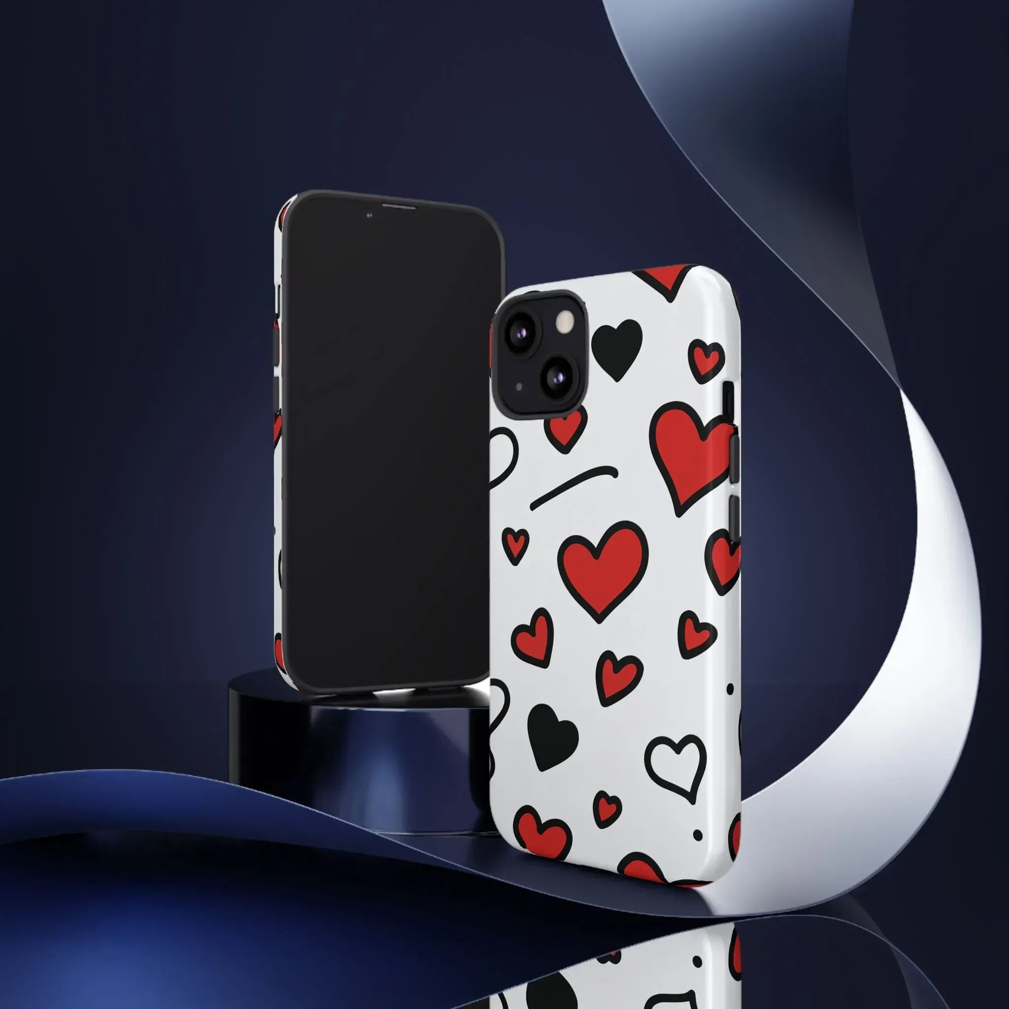 Scattered Hearts Phone Case for iPhone 11-17 and Galaxy S10-S25 - KARARMDESIGN