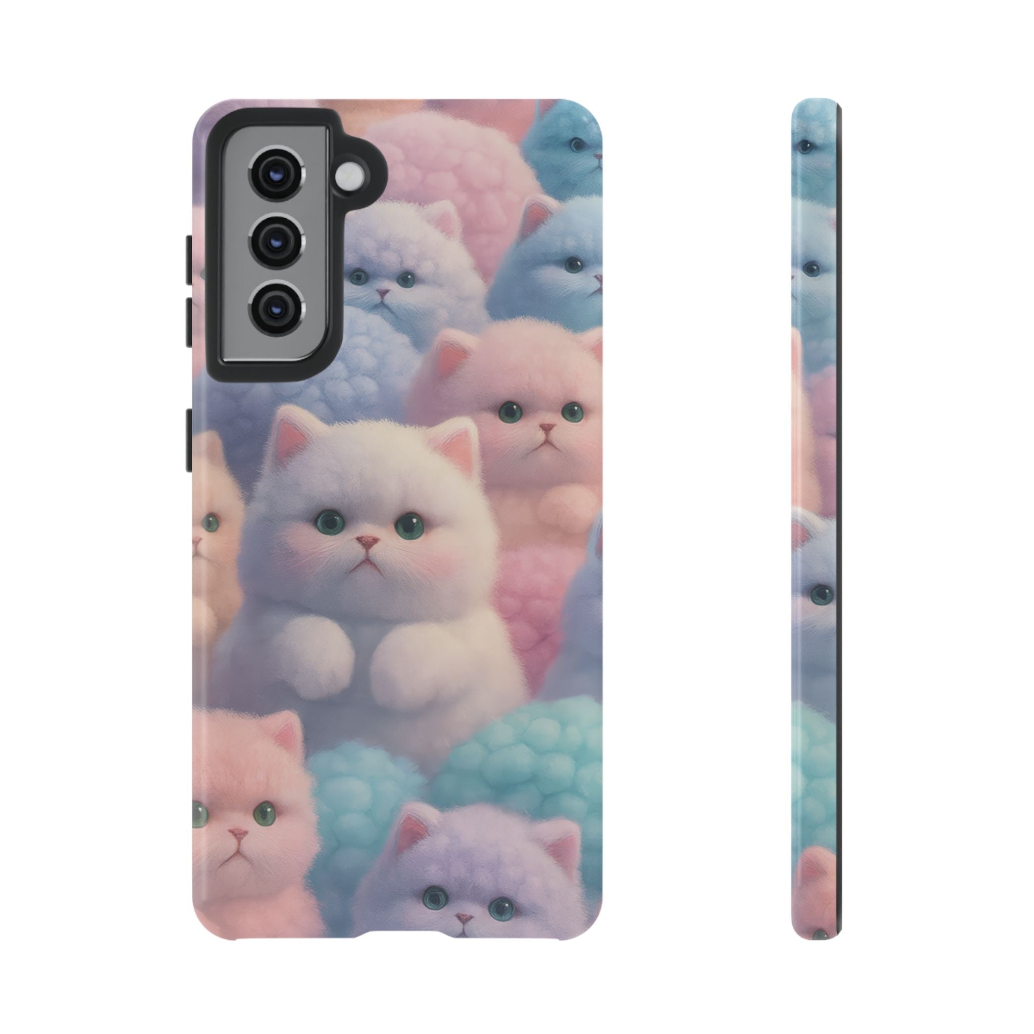 Pastel Kitten Phone Case for iPhone 8-17 and Samsung Galaxy S10-S25 Models - KARARMDESIGN