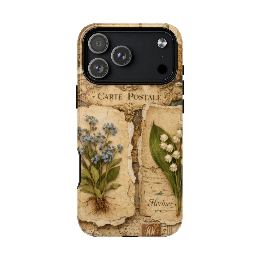 Vintage Botanical Postcard Phone Case for iPhone 13-17 - KARARMDESIGN