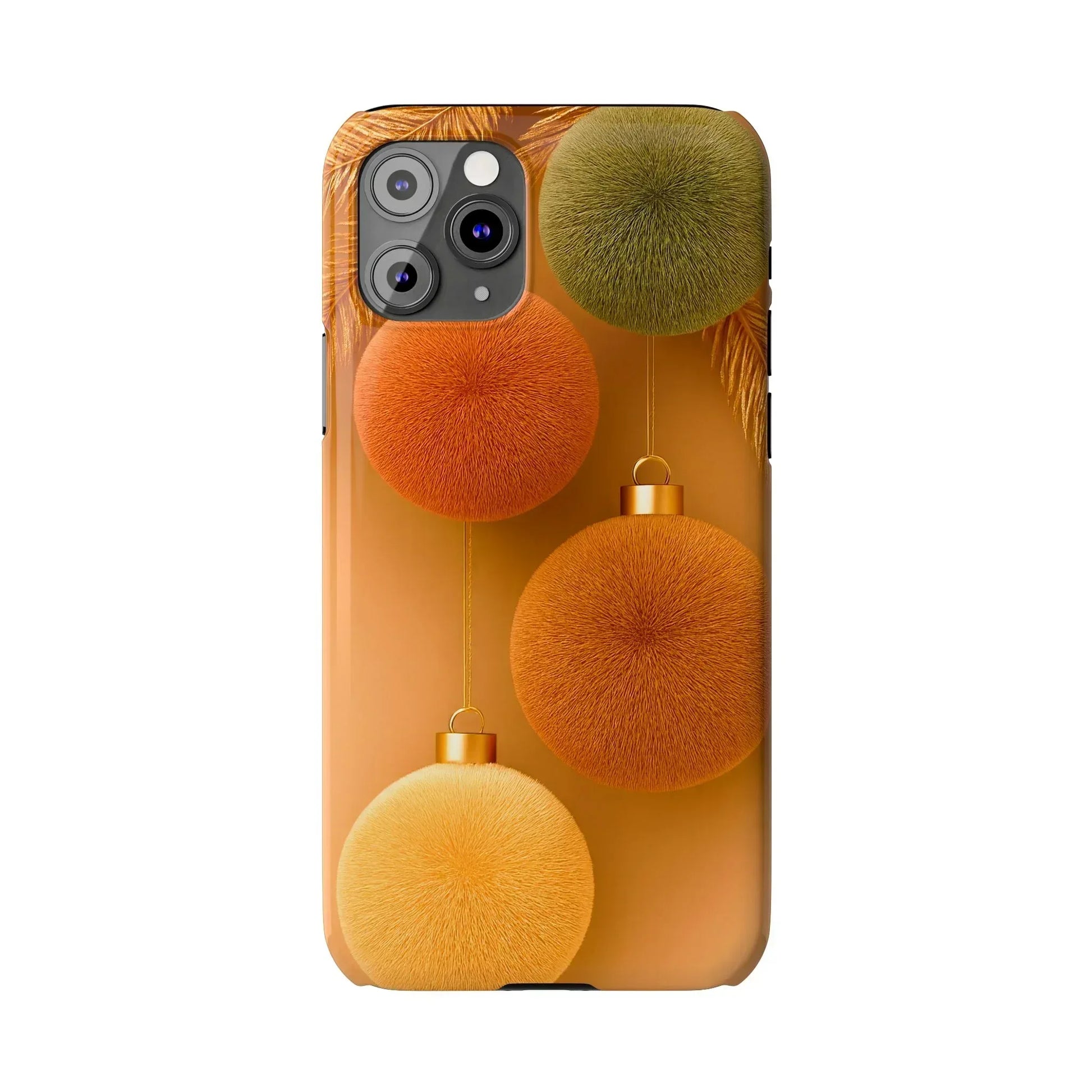 Golden Fuzz Ornaments Phone Case for iPhone 11-17 - KARARMDESIGN