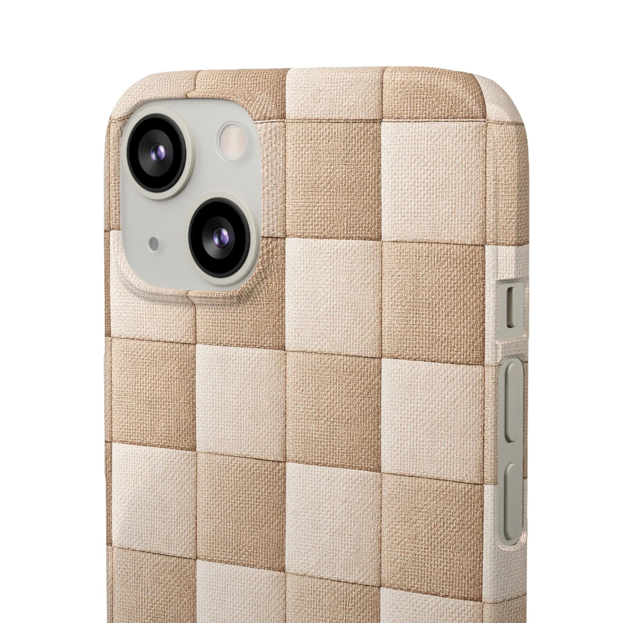 Beige Woven Phone Case for iPhone 11-17 and Galaxy S20-S25 - KARARMDESIGN