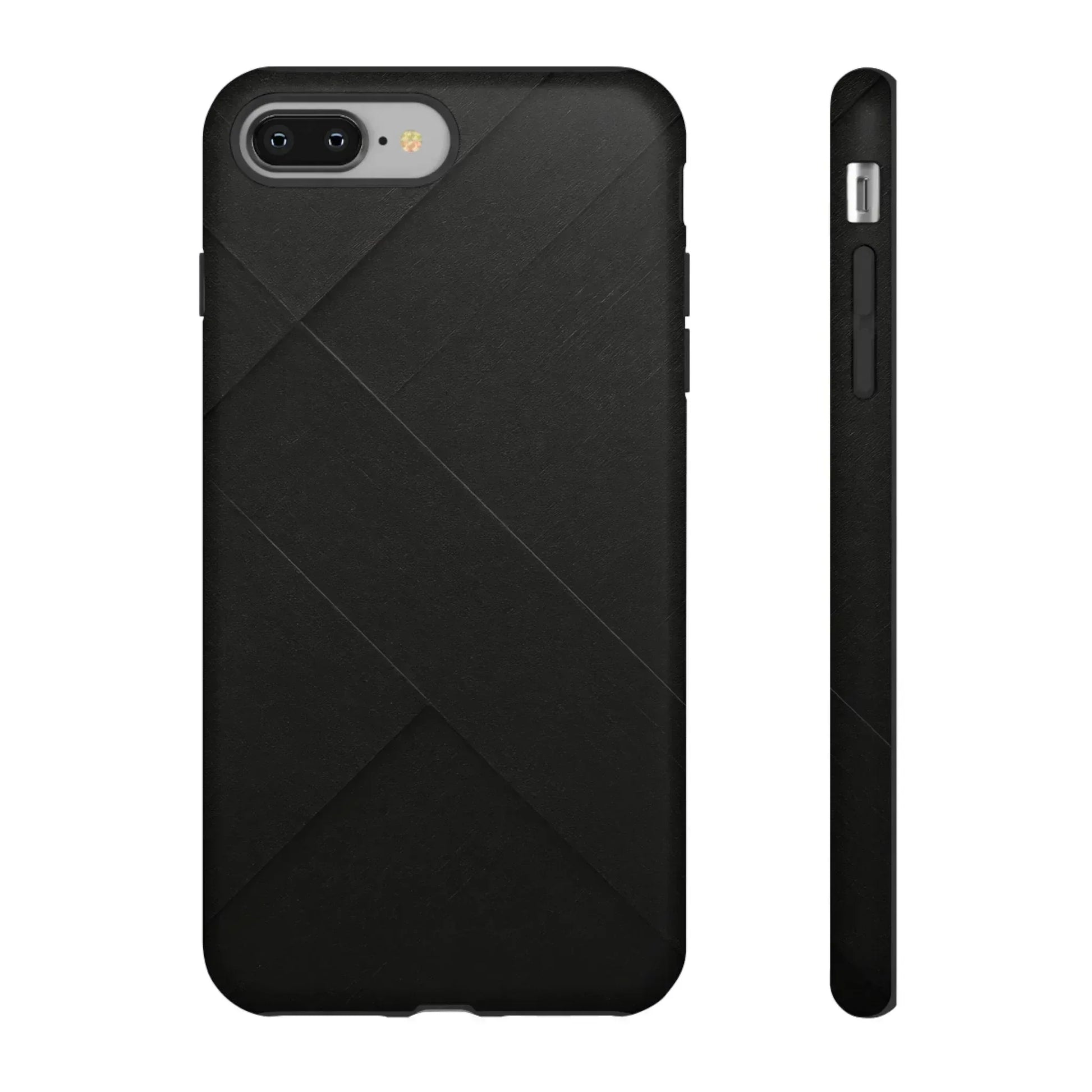 Matte Black Diagonal Line Phone Case for iPhone 8-16 and Galaxy S10-S25 - KARARMDESIGN