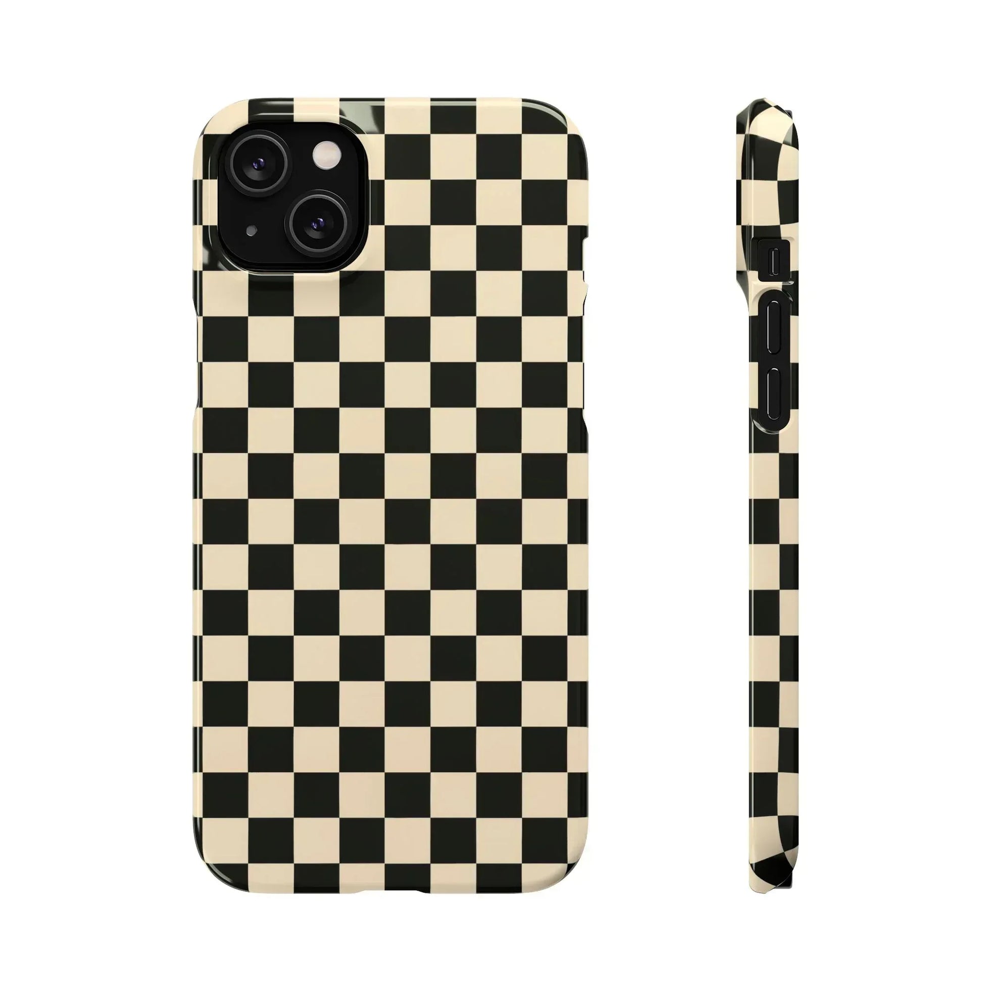 Stylish Matte Checker Phone Case for iPhone 11-17 and Galaxy S20-S25 - KARARMDESIGN