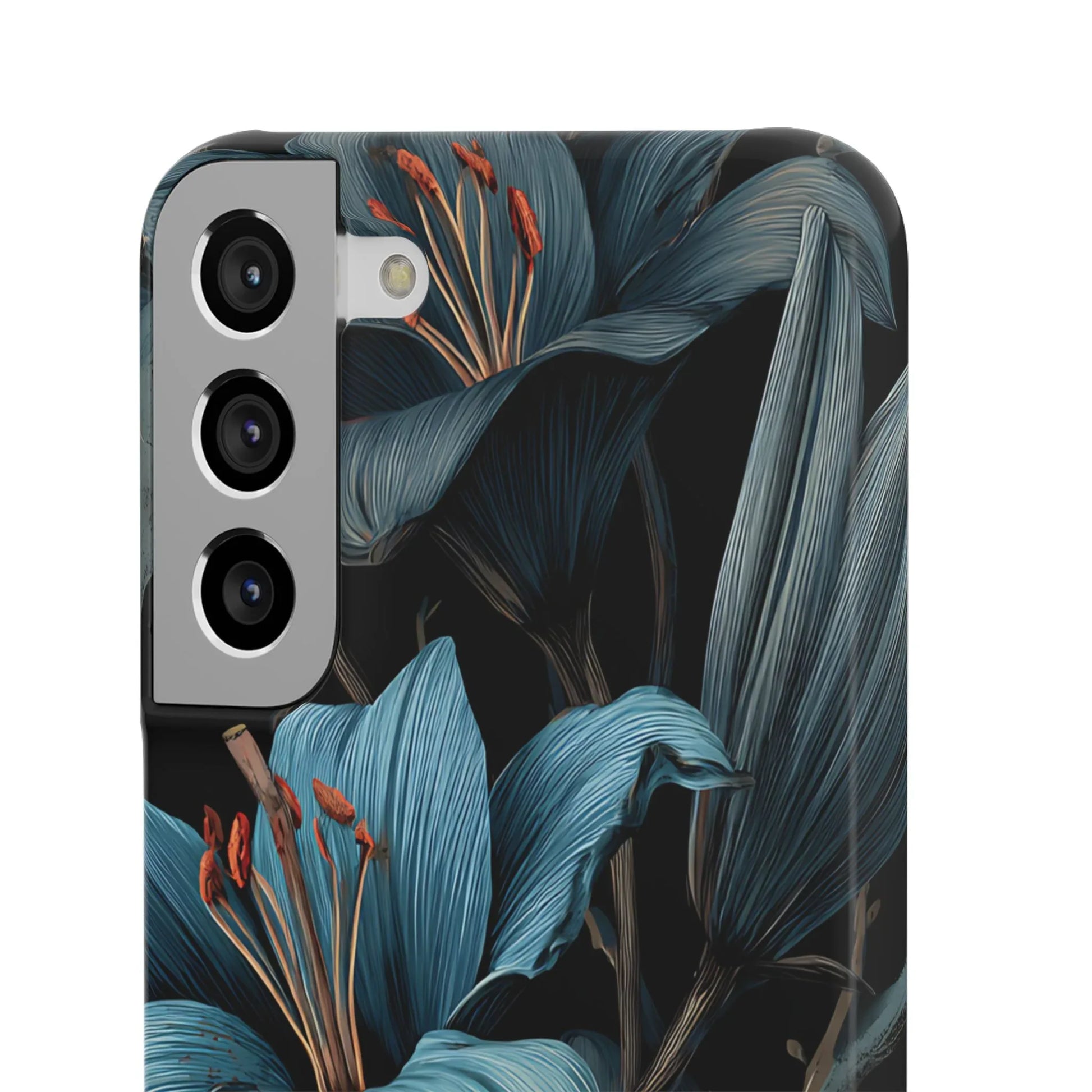 Blue Lily Floral Phone Case for iPhone 11-17 and Galaxy S20-S25 - KARARMDESIGN