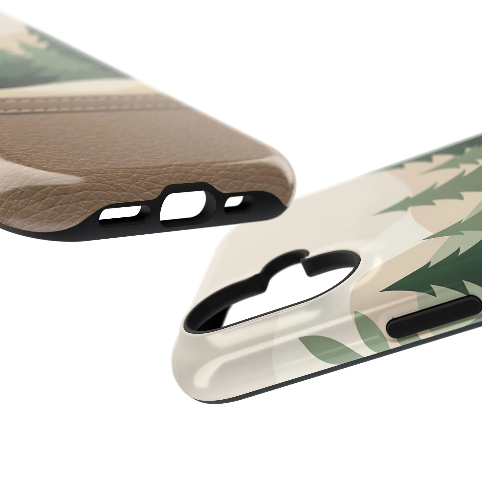 Forest Leather Phone Case for iPhone 11-17 and Galaxy S21-S25 - KARARMDESIGN
