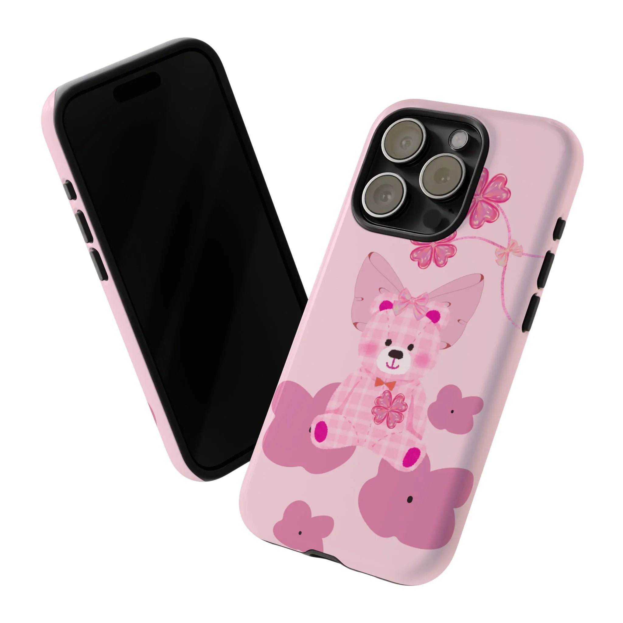 Pink Teddy Bear Phone Cases for iPhone, Pixel and Galaxy - KARARMDESIGN