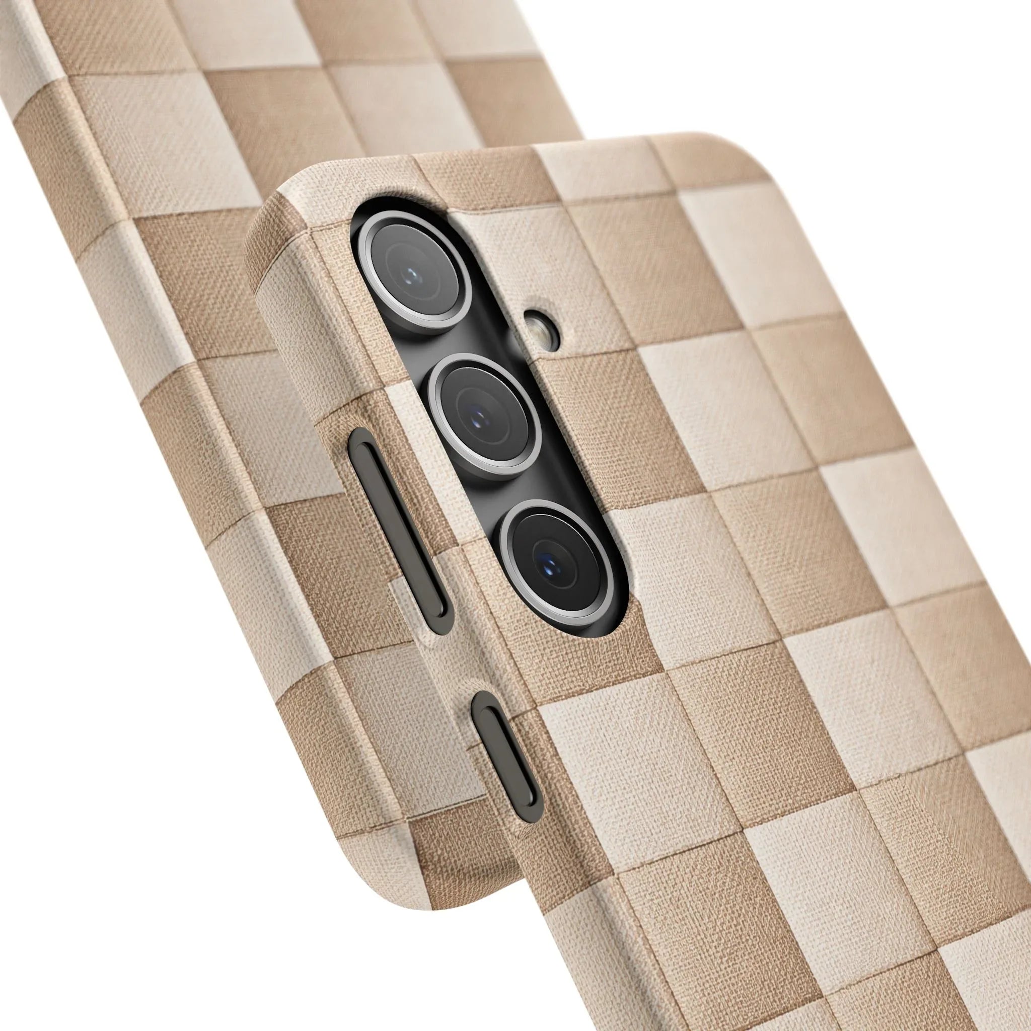 Beige Woven Phone Case for iPhone 11-17 and Galaxy S20-S25 - KARARMDESIGN