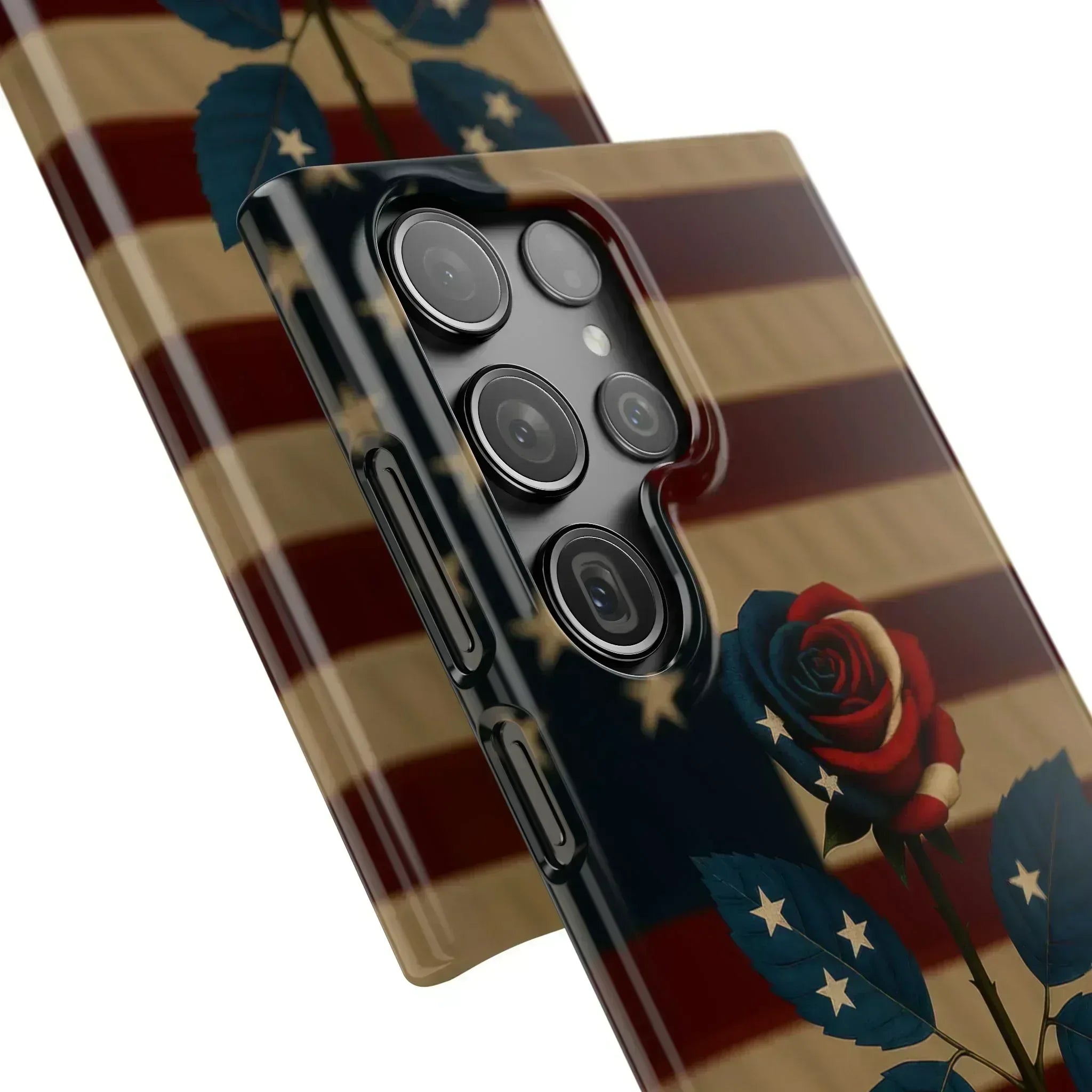 American Rose Flag Phone Case for iPhone 8-16 and Galaxy S10-S24 - KARARMDESIGN