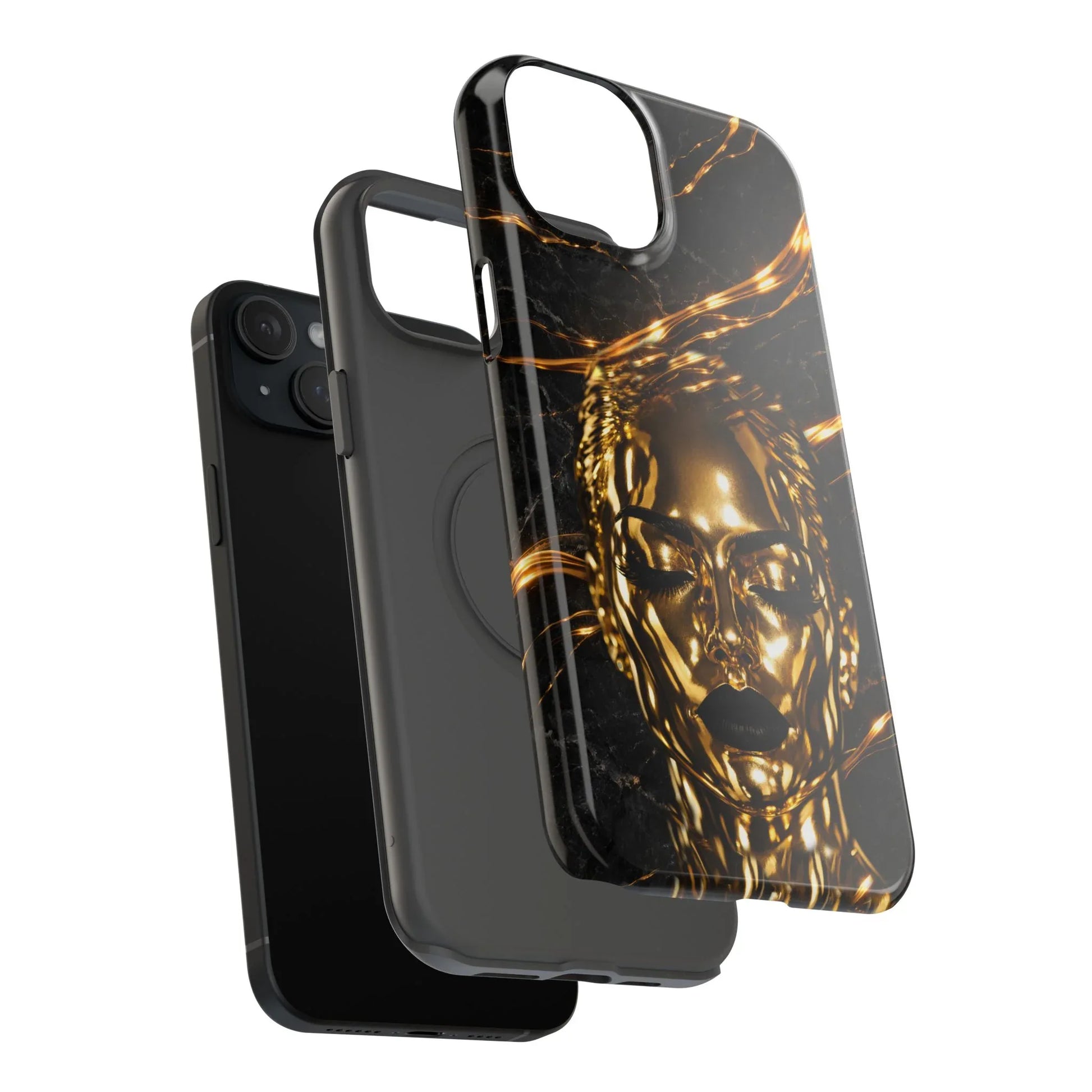 Luxury Gold Portrait Phone Case for iPhone 11-17 and Galaxy S21-S25 - KARARMDESIGN