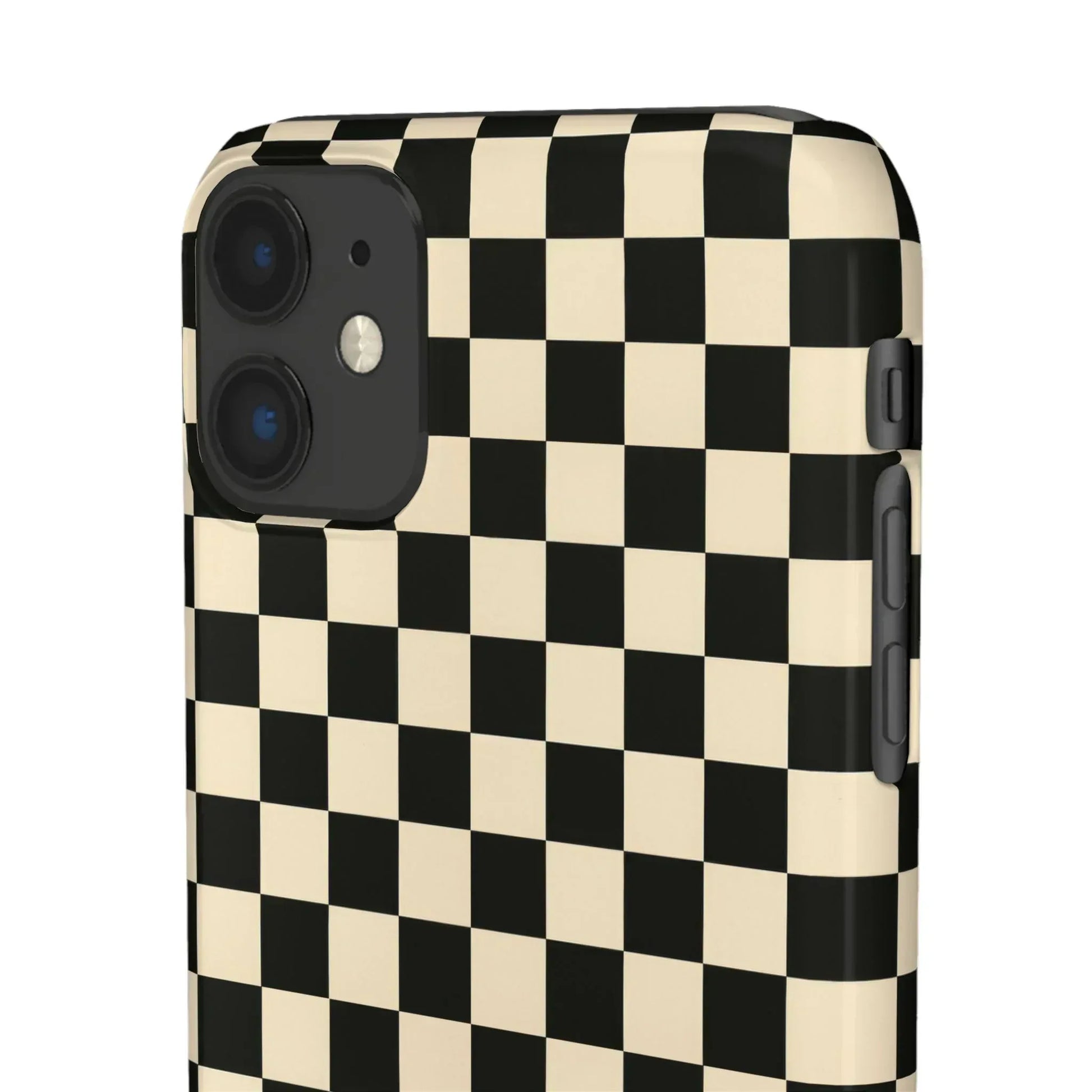 Stylish Matte Checker Phone Case for iPhone 11-17 and Galaxy S20-S25 - KARARMDESIGN