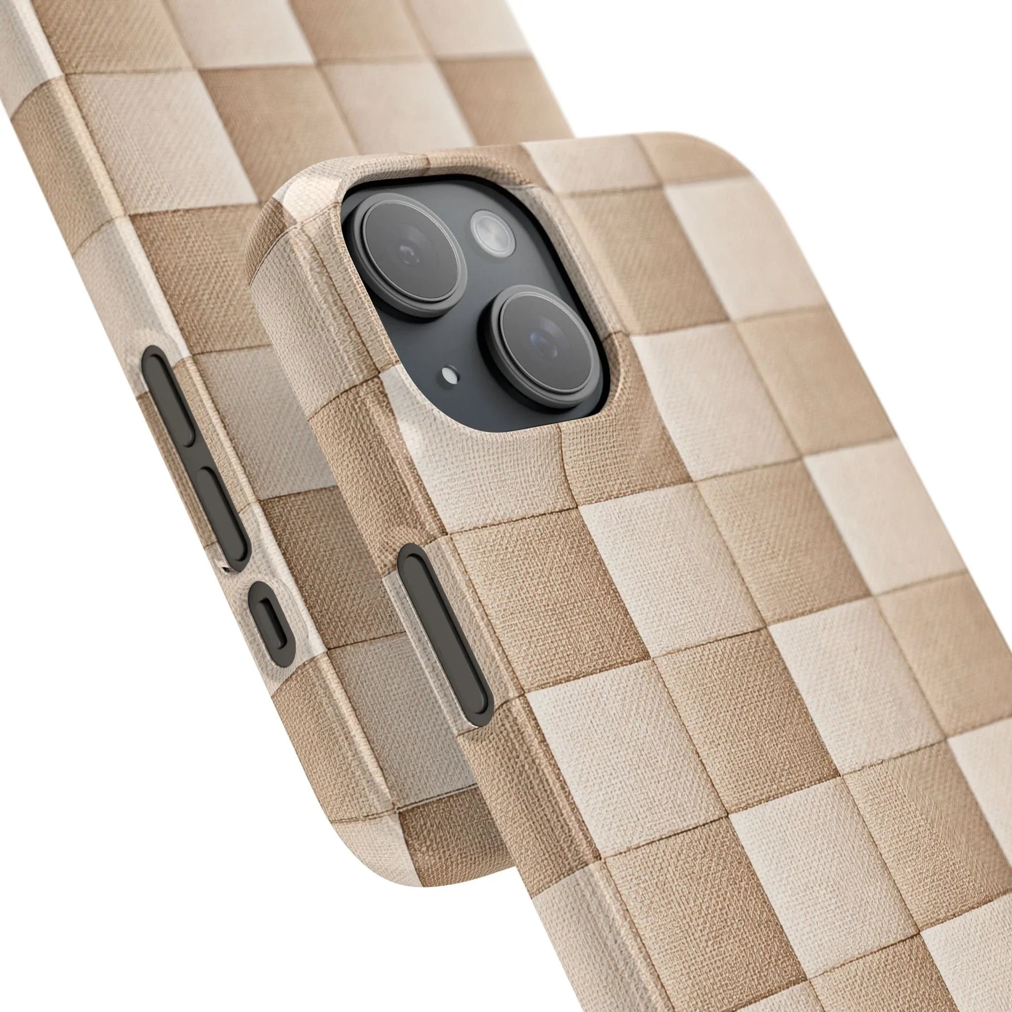 Beige Woven Phone Case for iPhone 11-17 and Galaxy S20-S25 - KARARMDESIGN