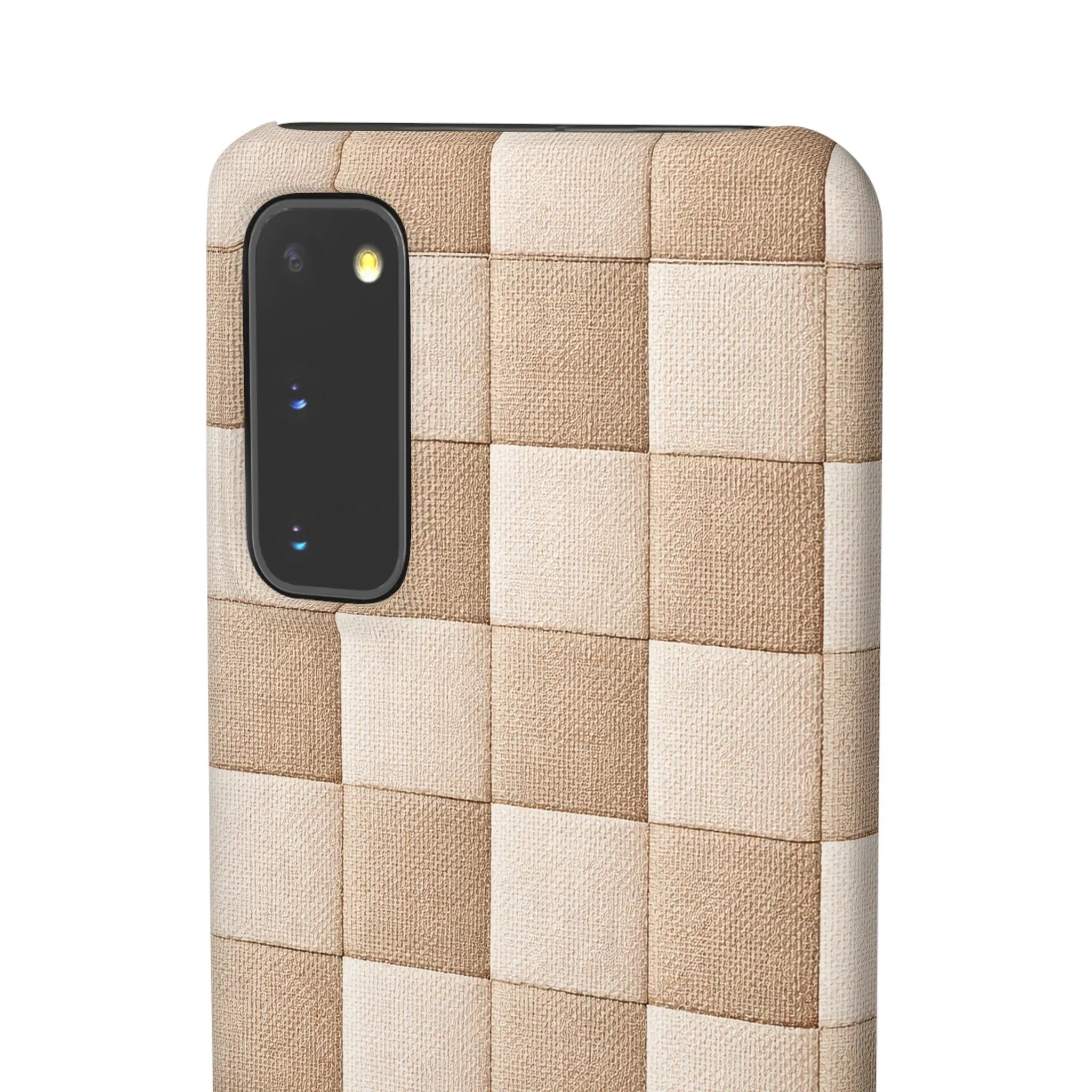 Beige Woven Phone Case for iPhone 11-17 and Galaxy S20-S25 - KARARMDESIGN