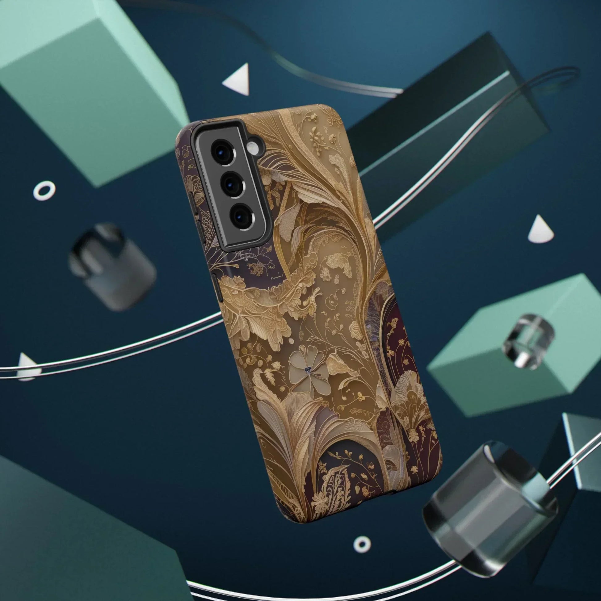 Botanical Luxury Design Impact-Resistant Phone Case for iPhone 12-16 and Galaxy S21-S22 Models - KarArmDesign