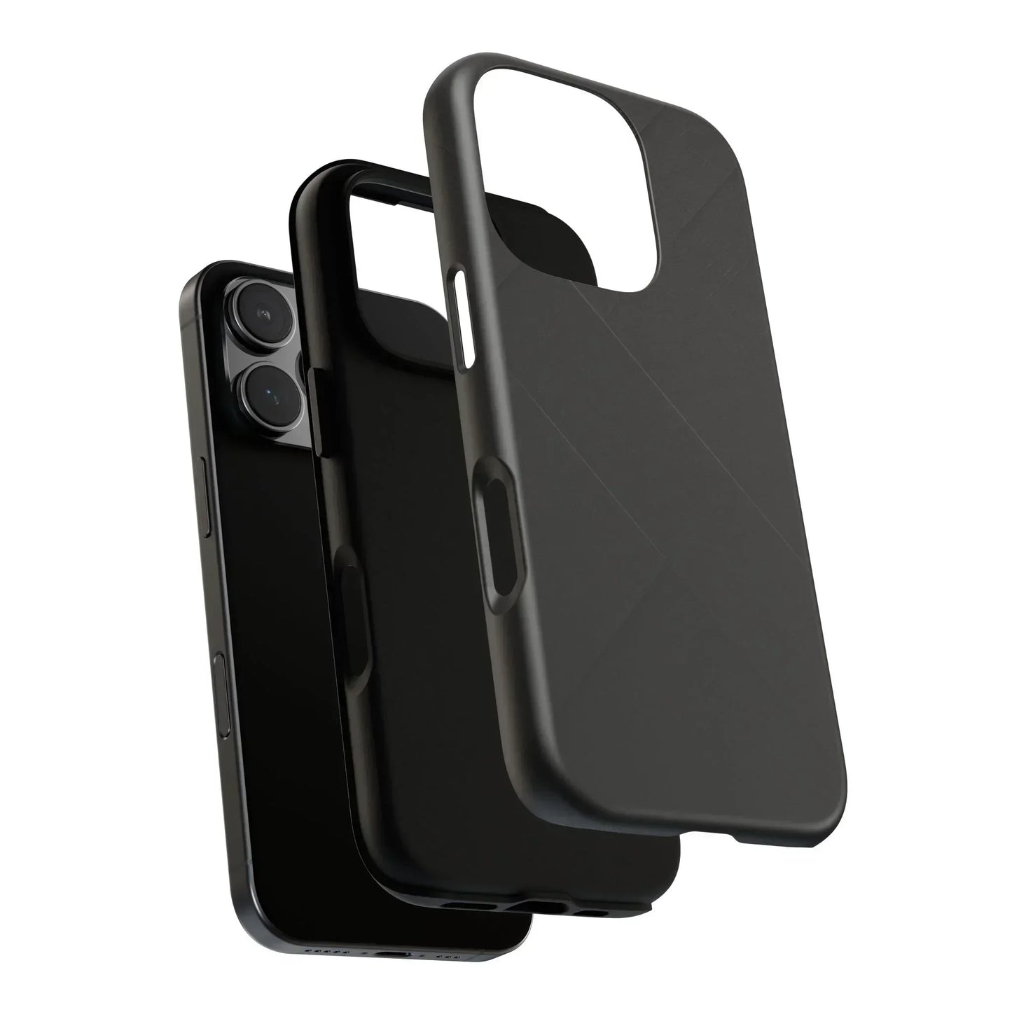 Matte Black Diagonal Line Phone Case for iPhone 8-16 and Galaxy S10-S25 Models - KarArmDesign