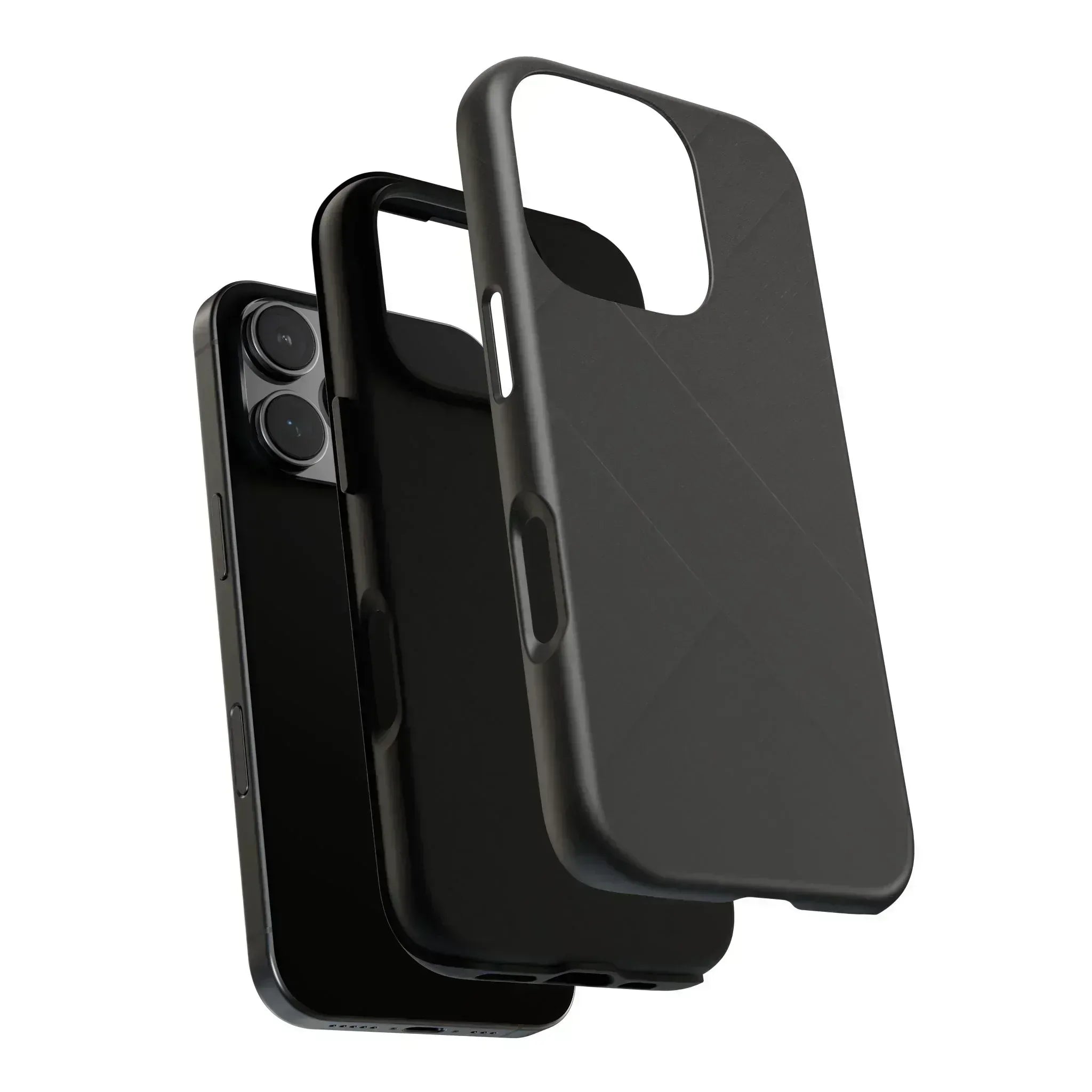 Matte Black Diagonal Line Phone Case for iPhone 8-16 and Galaxy S10-S25 - KARARMDESIGN